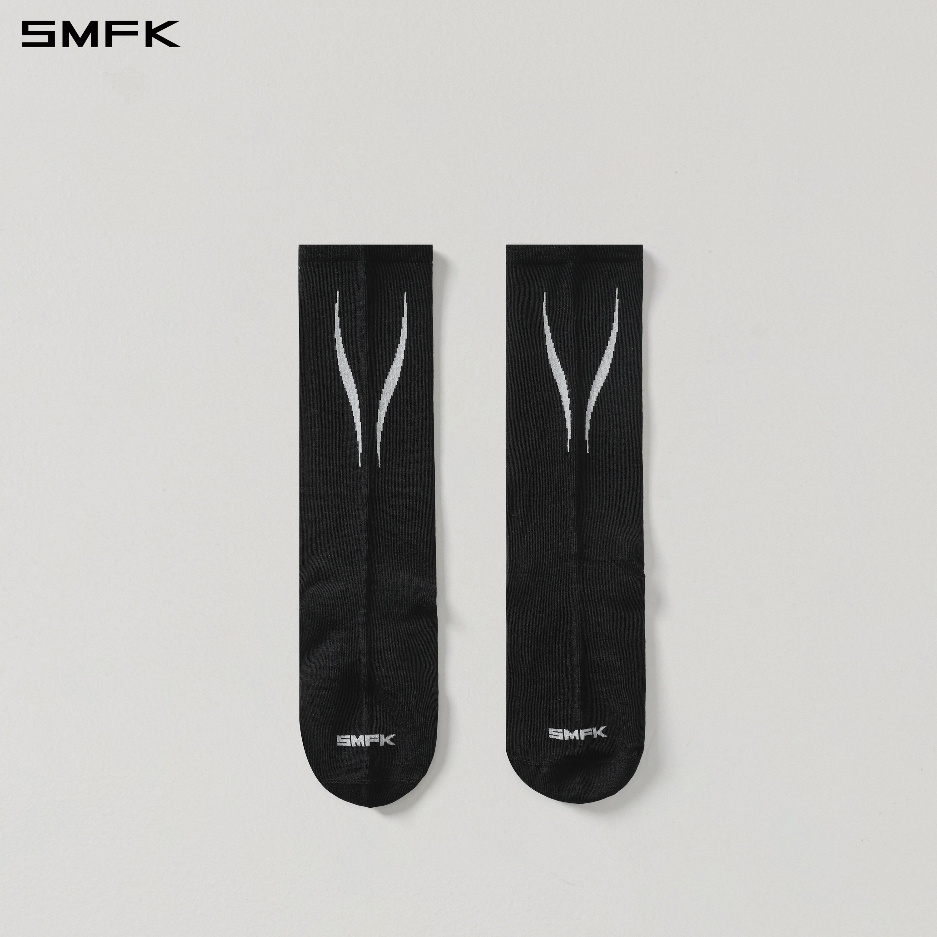 MIRAGE GENE CREW SOCKS/LONG-STAPLE COTTON+LYCRA WILD BLACK (2 Pairs)