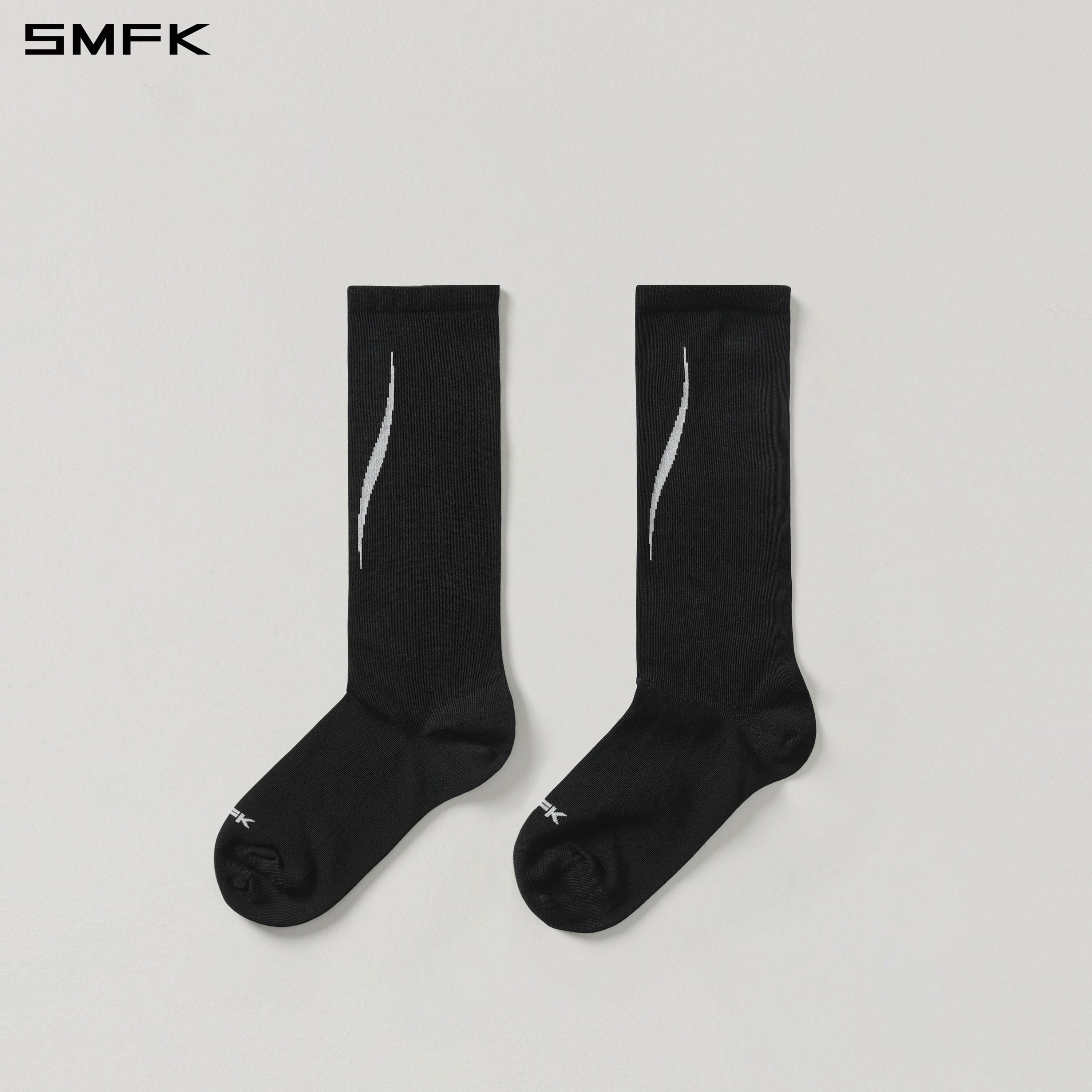 MIRAGE GENE CREW SOCKS/LONG-STAPLE COTTON+LYCRA WILD BLACK (2 Pairs)