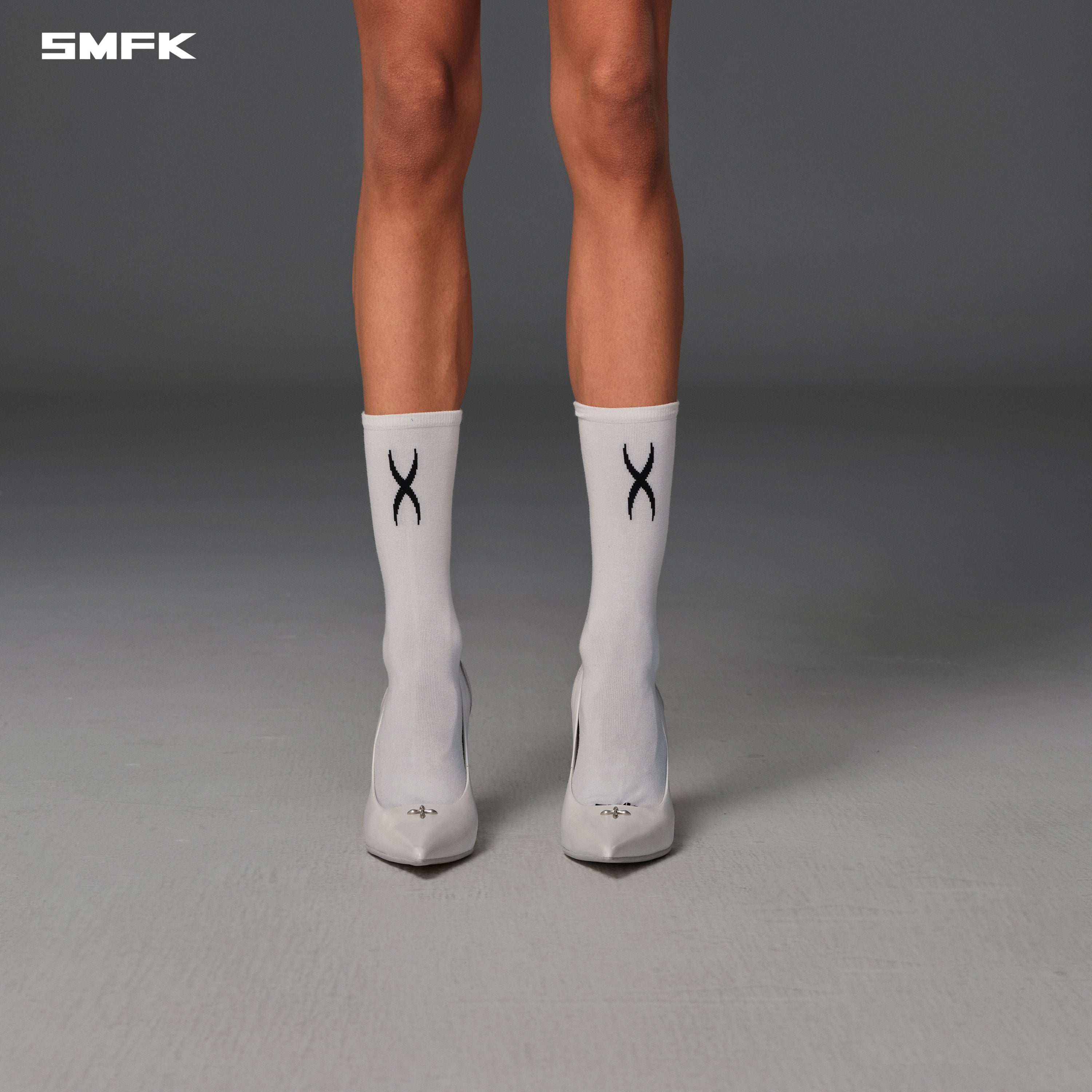 POISE SPORTS SOCKS/LONG-STAPLE COTTON+LYCRA CLOUD WHITE (2 Pairs)