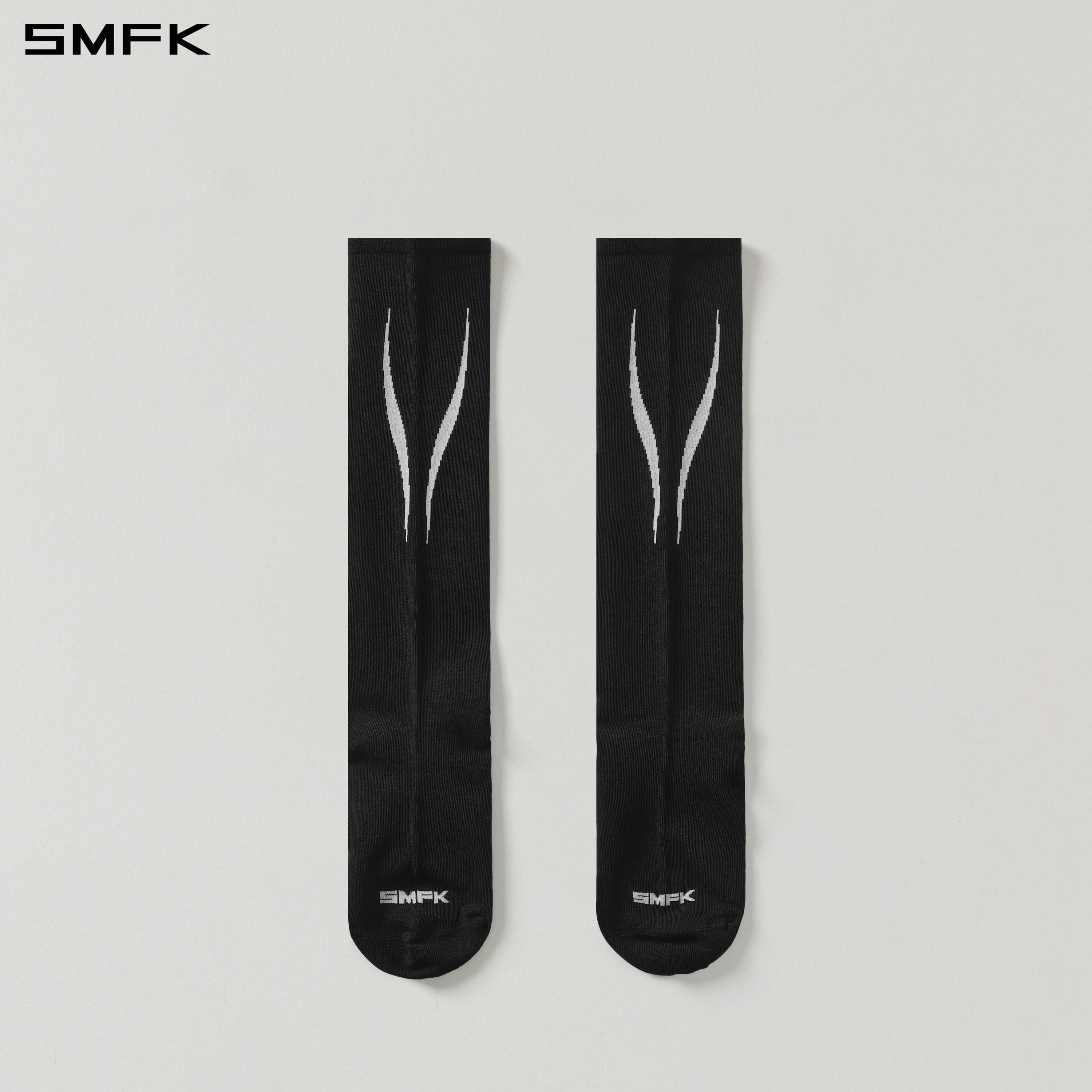 MIRAGE GENE MID-CALF SOCKS/LONG-STAPLE COTTON+LYCRA WILD BLACK (2 Pairs)