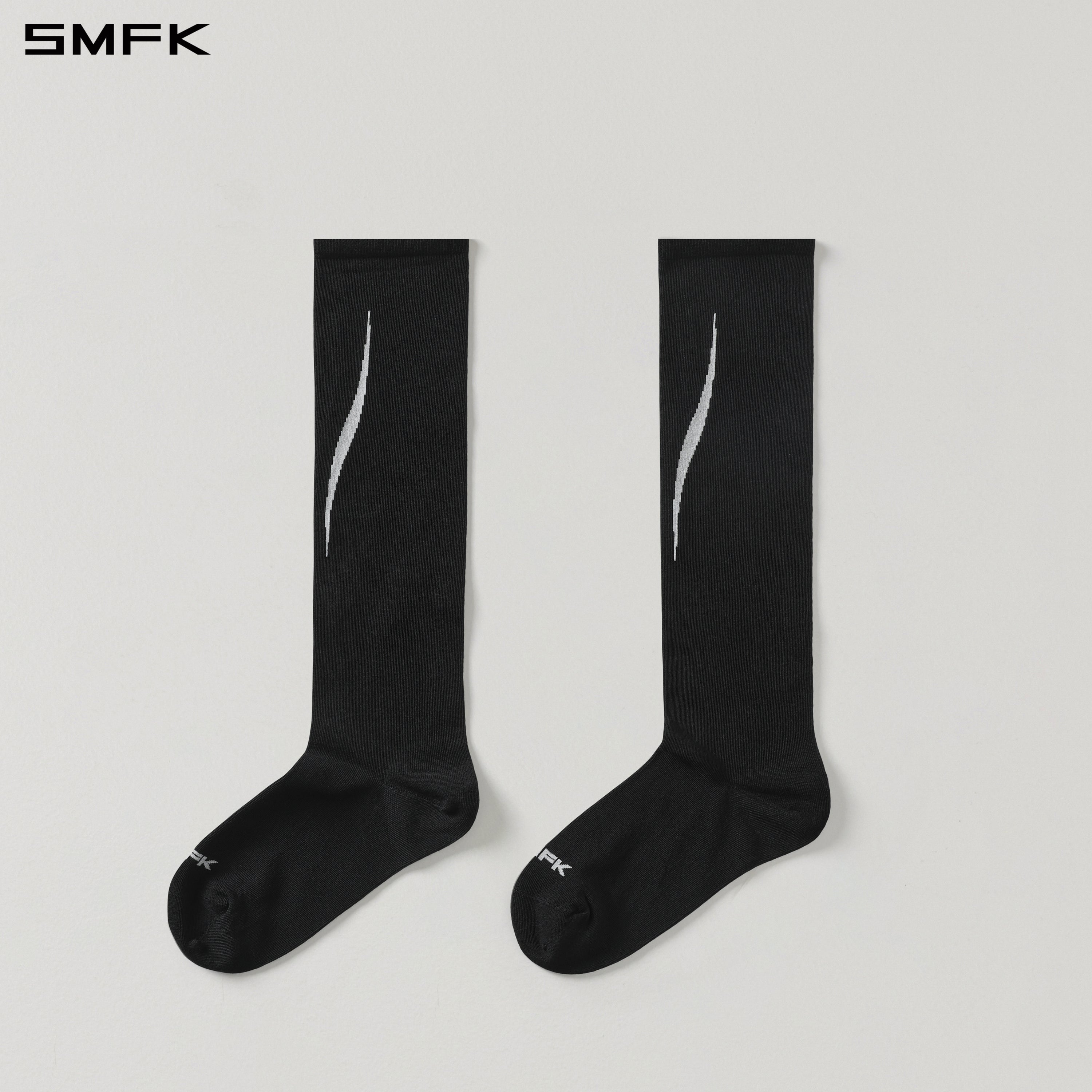 MIRAGE GENE MID-CALF SOCKS/LONG-STAPLE COTTON+LYCRA WILD BLACK (2 Pairs)