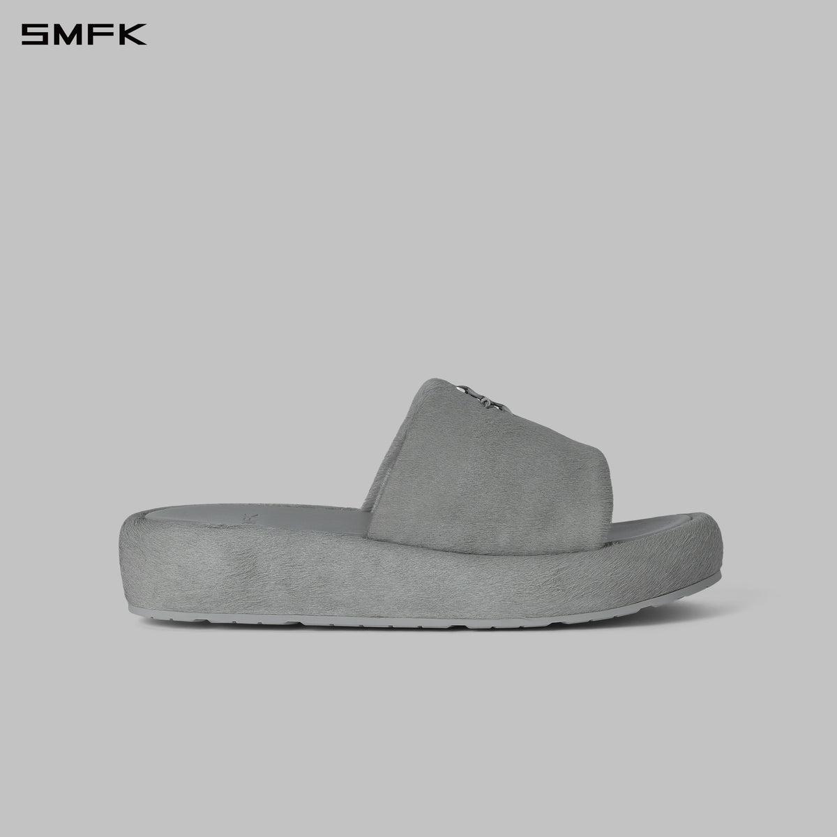 PRISM WORLD LEATHER SLIDES GLACIER GREY