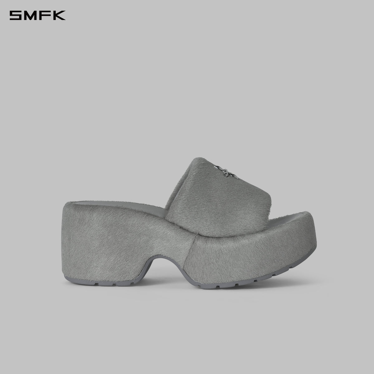 PRISM WORLD LEATHER HEELED SLIDES GLACIER GREY
