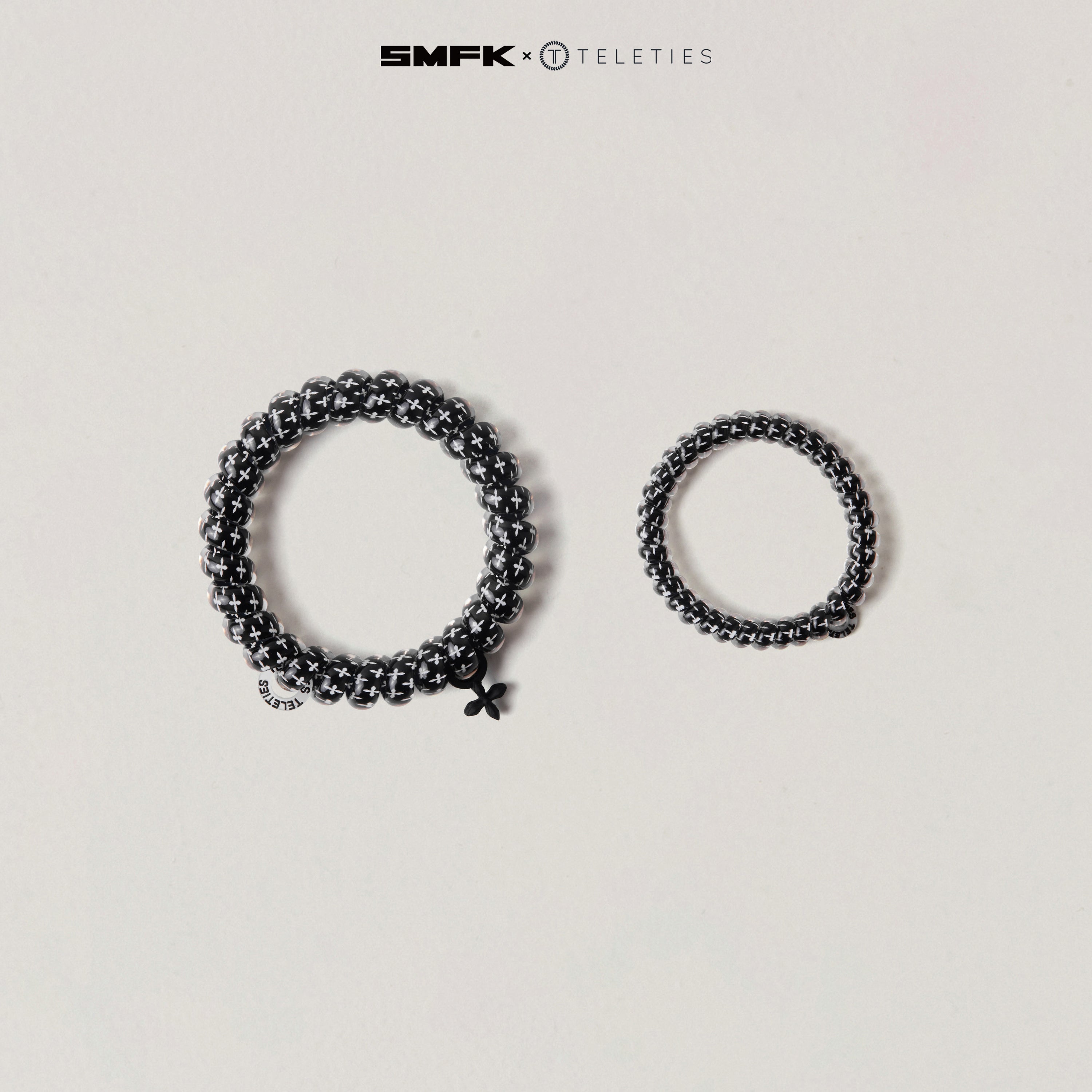 Free SMFK X TELETIES Hair Ties Black and White x 1 For Spending Over US$500