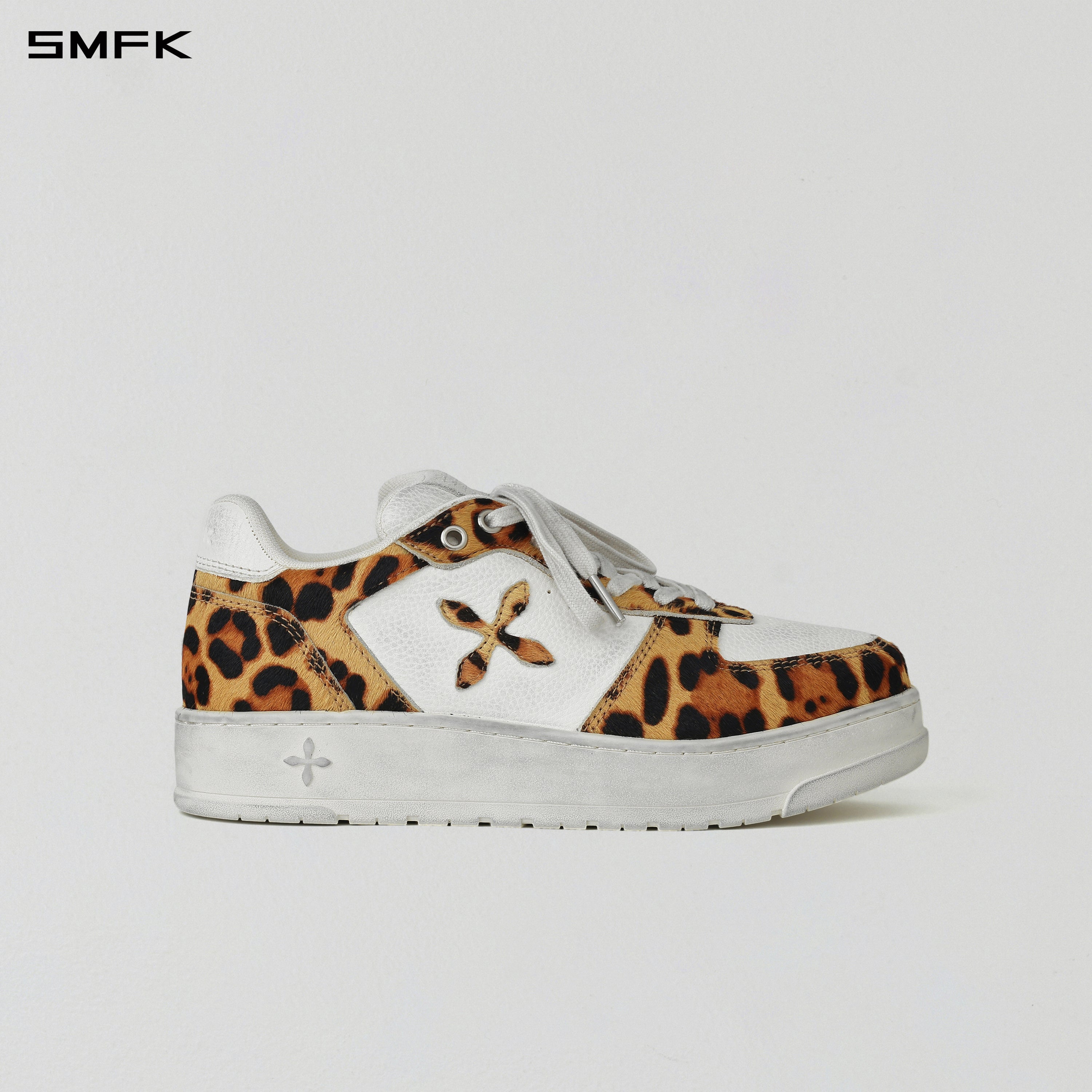 COMPASS MODE-T LEATHER MULTI SNEAKER/LEATHER/W OFF-WHITE NATURAL LEO OPARD BLACK