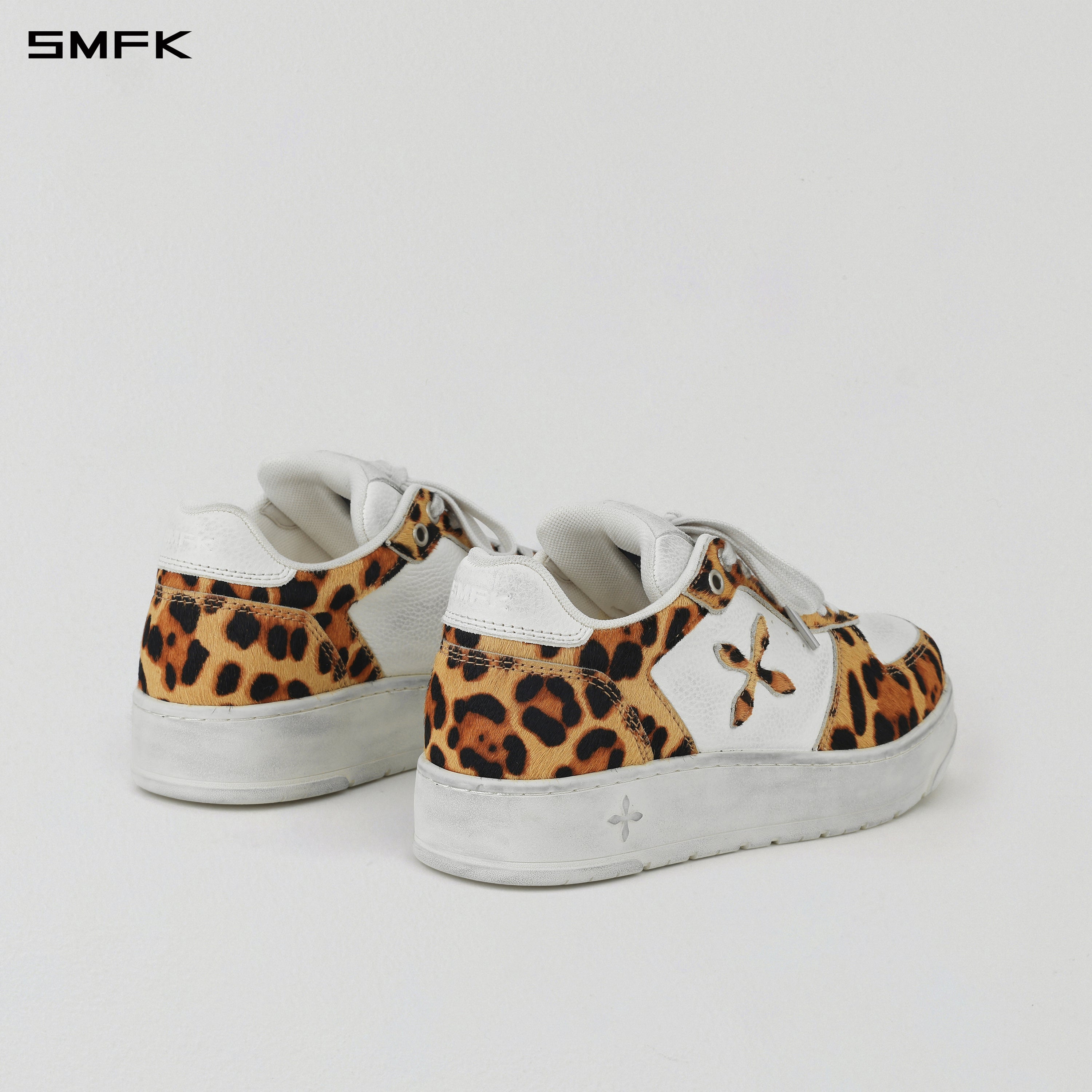 COMPASS MODE-T LEATHER MULTI SNEAKER/LEATHER/W OFF-WHITE NATURAL LEO OPARD BLACK