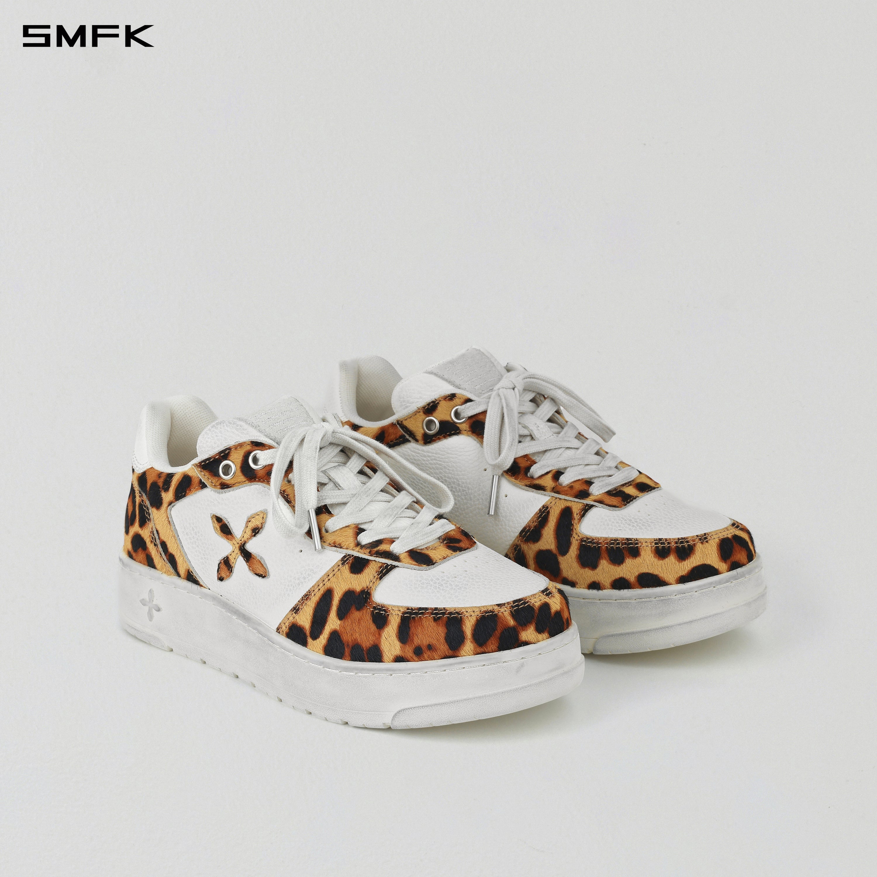 COMPASS MODE-T LEATHER MULTI SNEAKER/LEATHER/W OFF-WHITE NATURAL LEO OPARD BLACK