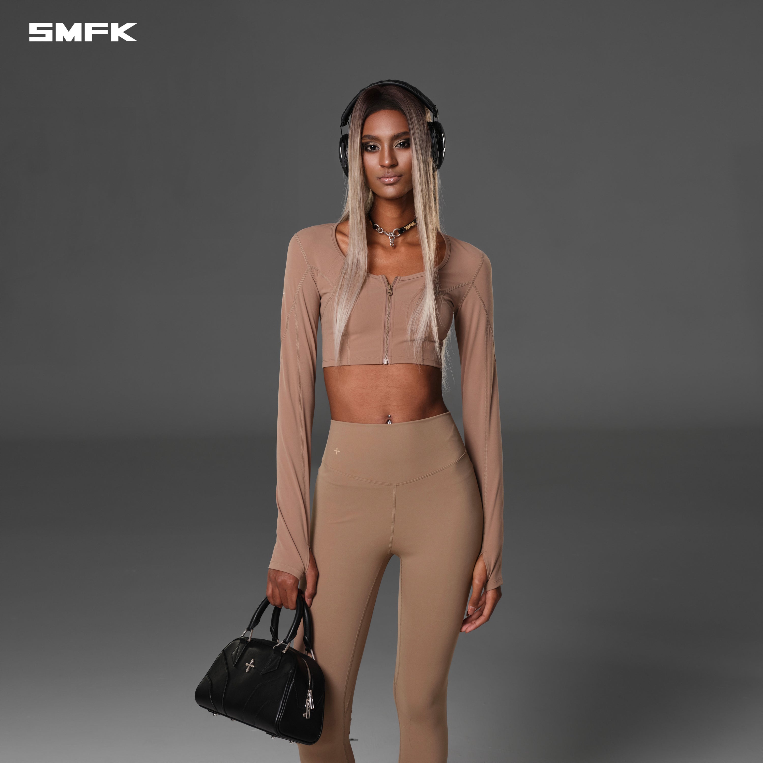 FOCUS GYM TAPER PANTS/Lycra Nylon WILD BROWN