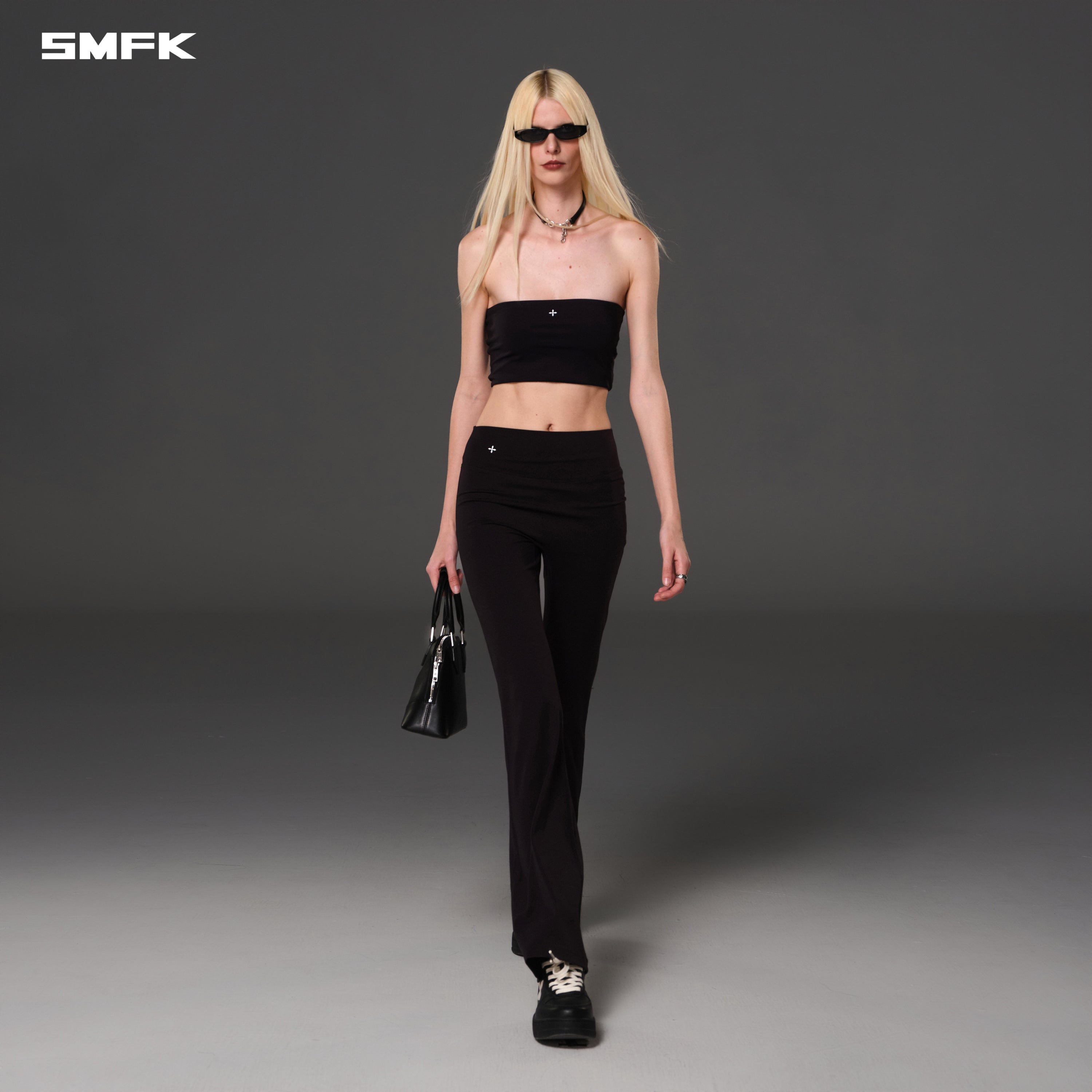 FOCUS GYM STRT PANTS/Lycra Nylon WILD BLACK