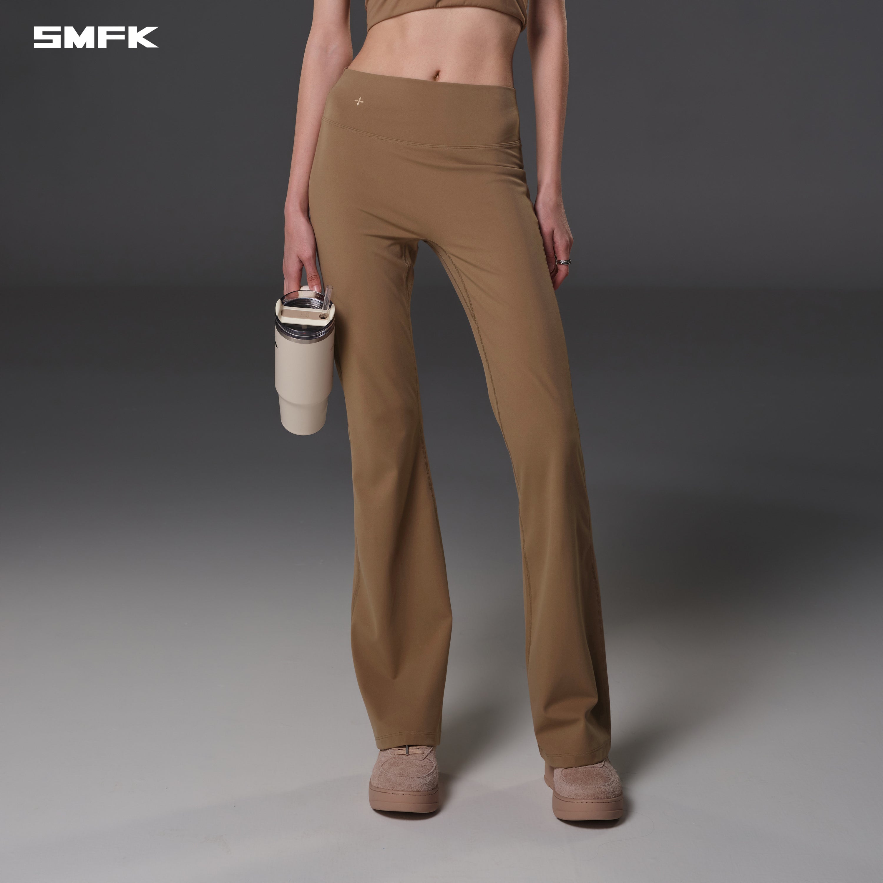 FOCUS GYM STRT PANTS/Lycra Nylon WILD BROWN