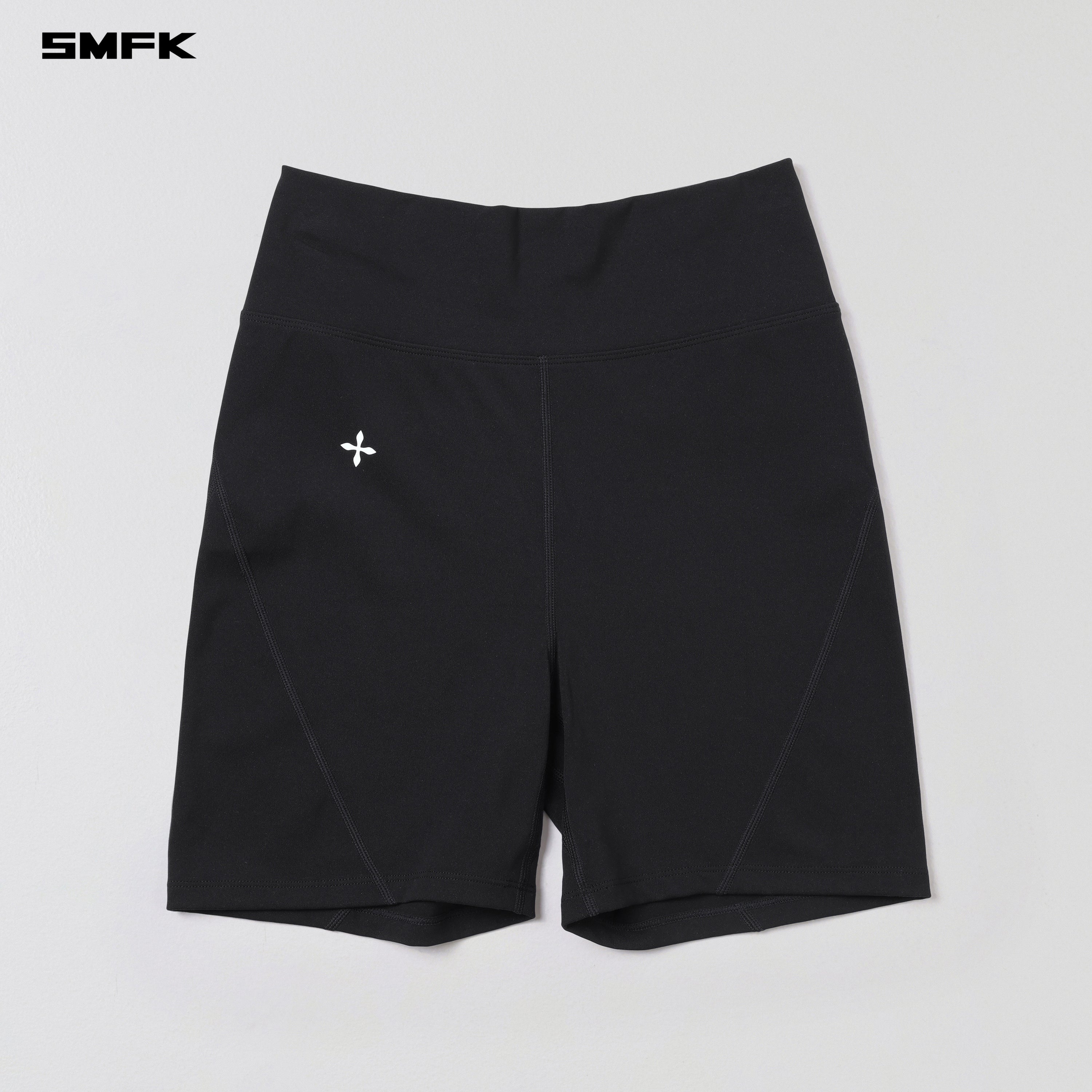 FOCUS GYM HIGH WAIST SHORTS/Lycra Nylon WILD BLACK