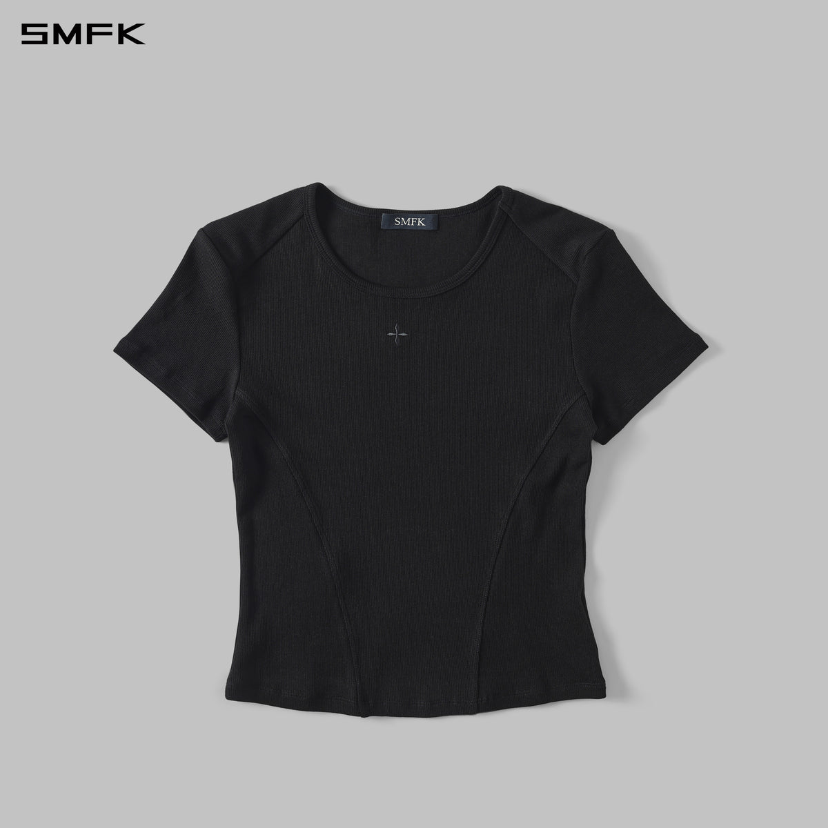 ナチュラルバランス リブ編みスポーツTシャツ / コーマ綿＋ライクラ ワイルドブラック