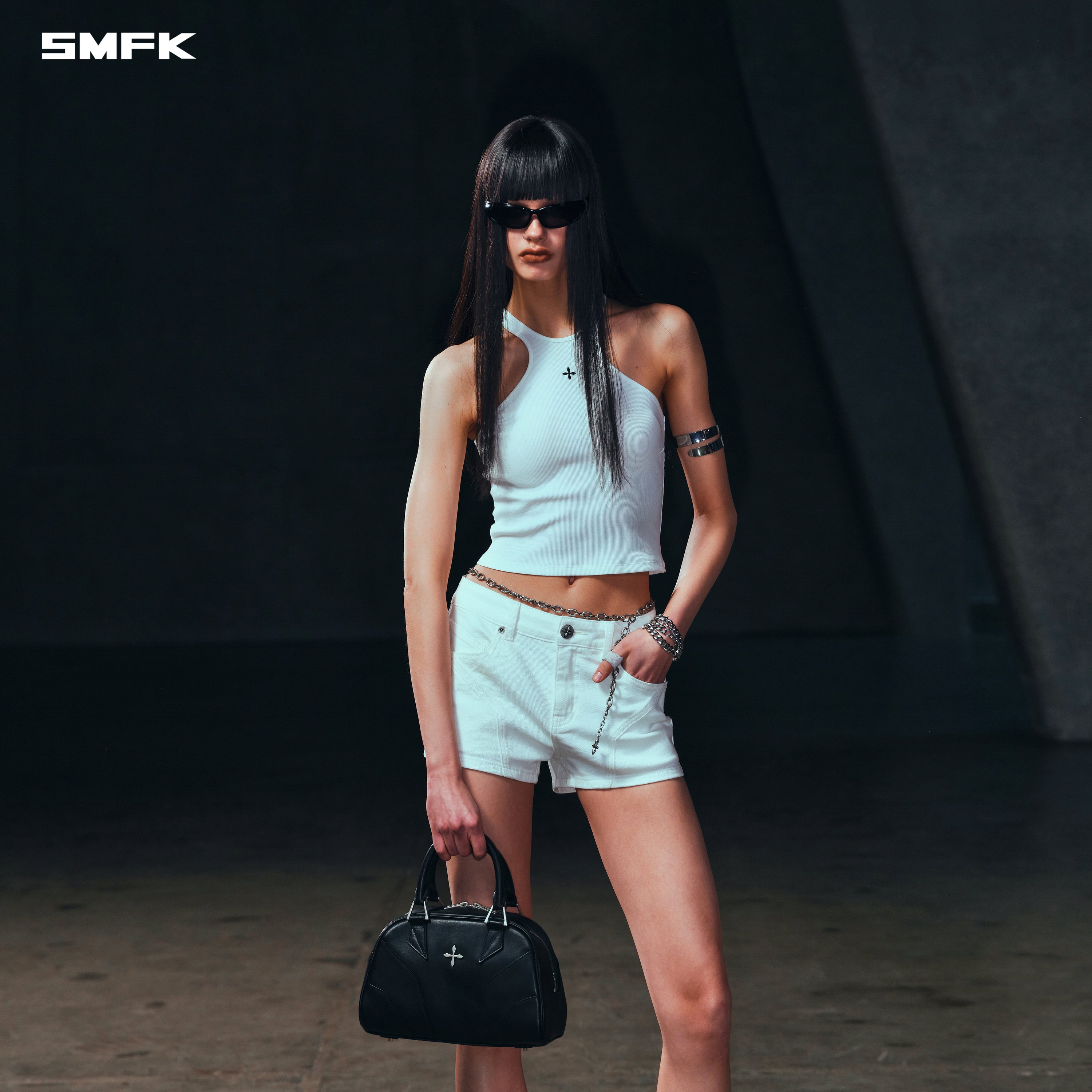 POISE X-NECK TANK / COTTON CLOUD WHITE