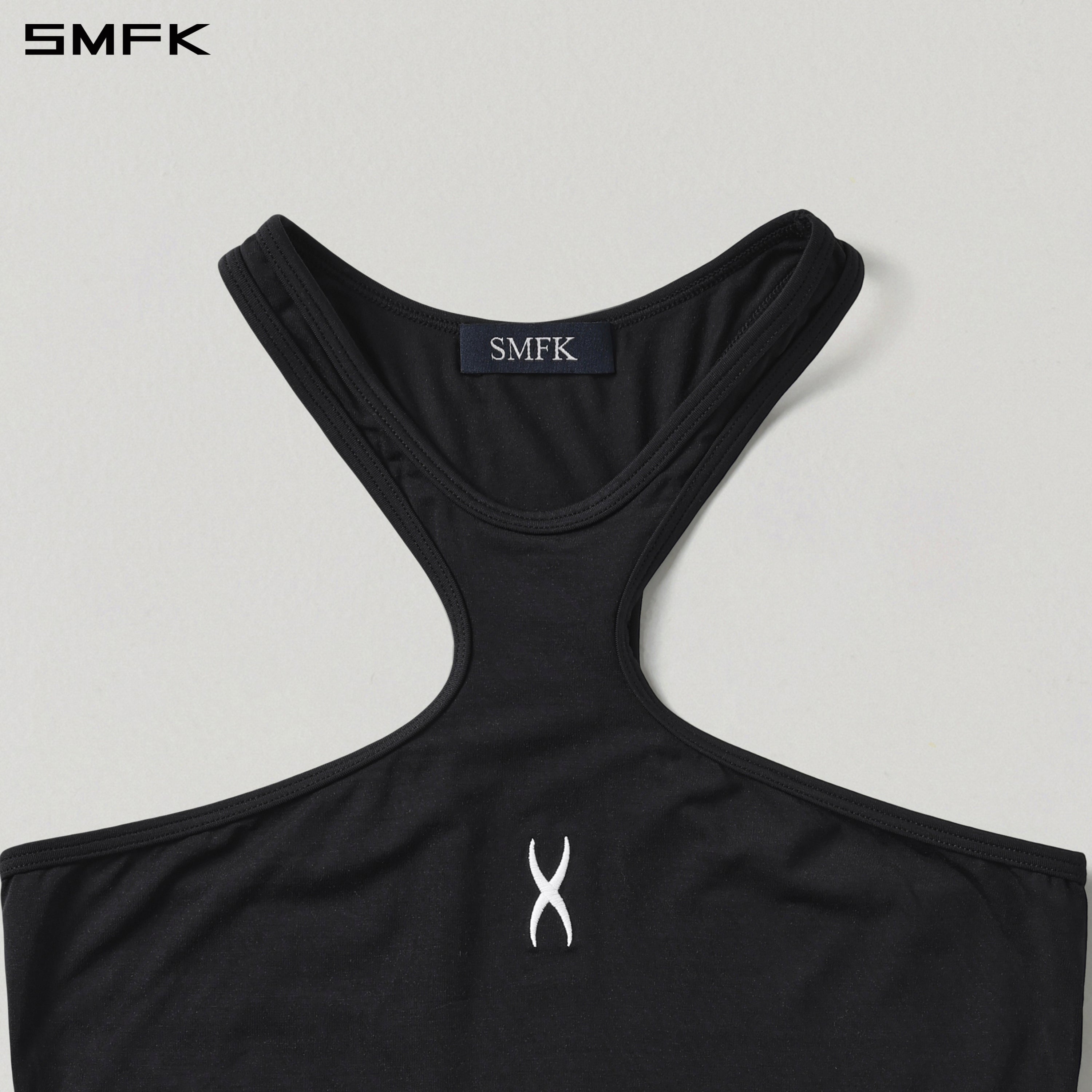 MIRAGE SIREN X-NECK LONG TANK/LENZING MODAL+SILK WILD BLACK