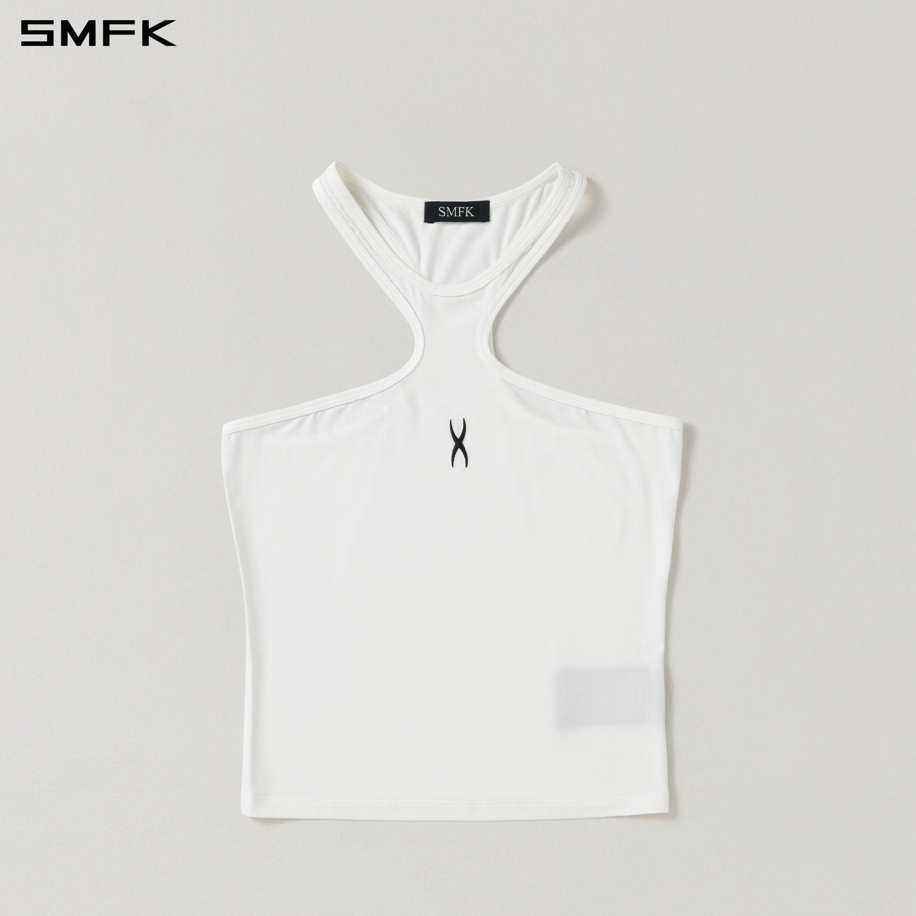 MIRAGE SIREN X-NECK LONG TANK/LENZING MODAL+SILK CLOUD WHITE