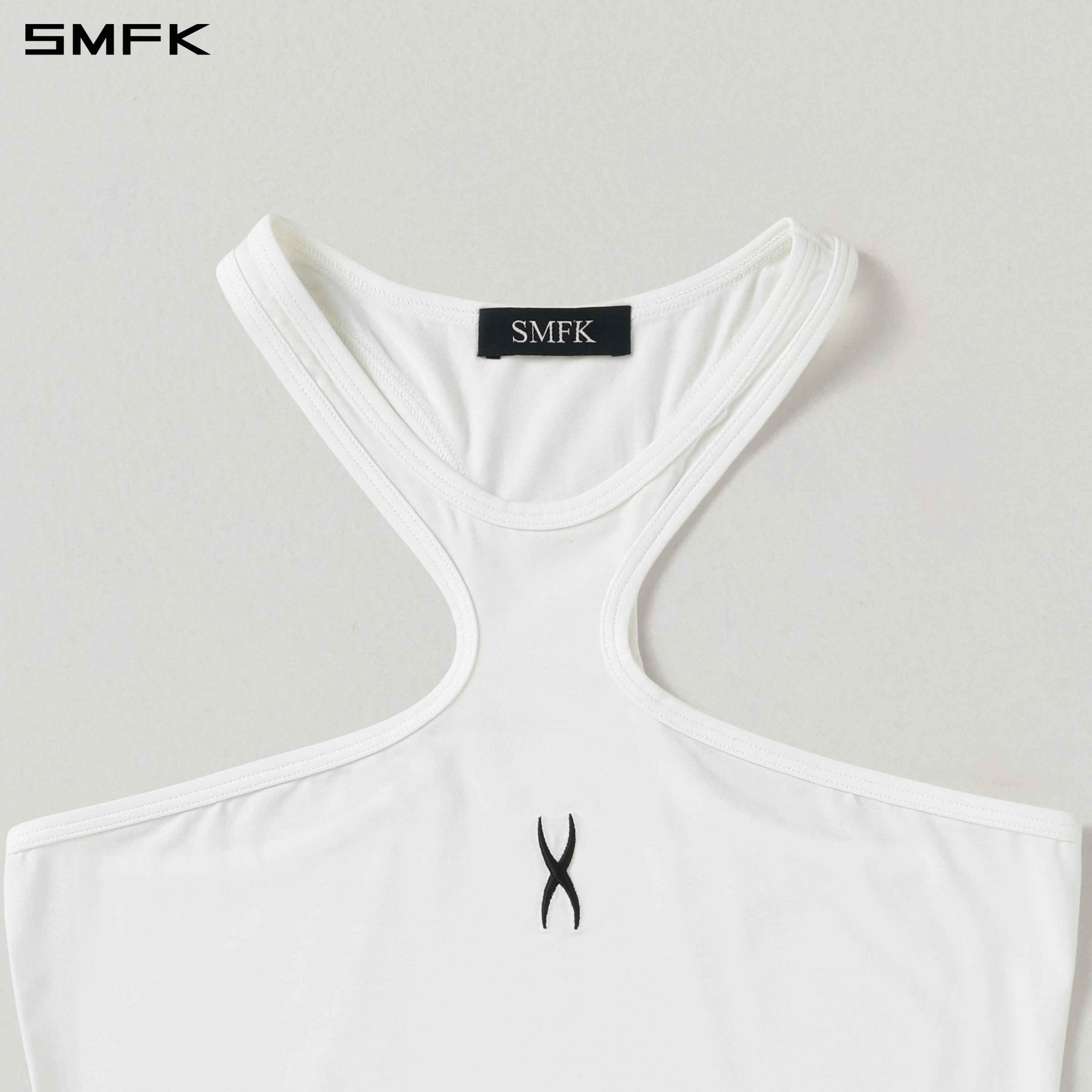 MIRAGE SIREN X-NECK LONG TANK/LENZING MODAL+SILK CLOUD WHITE