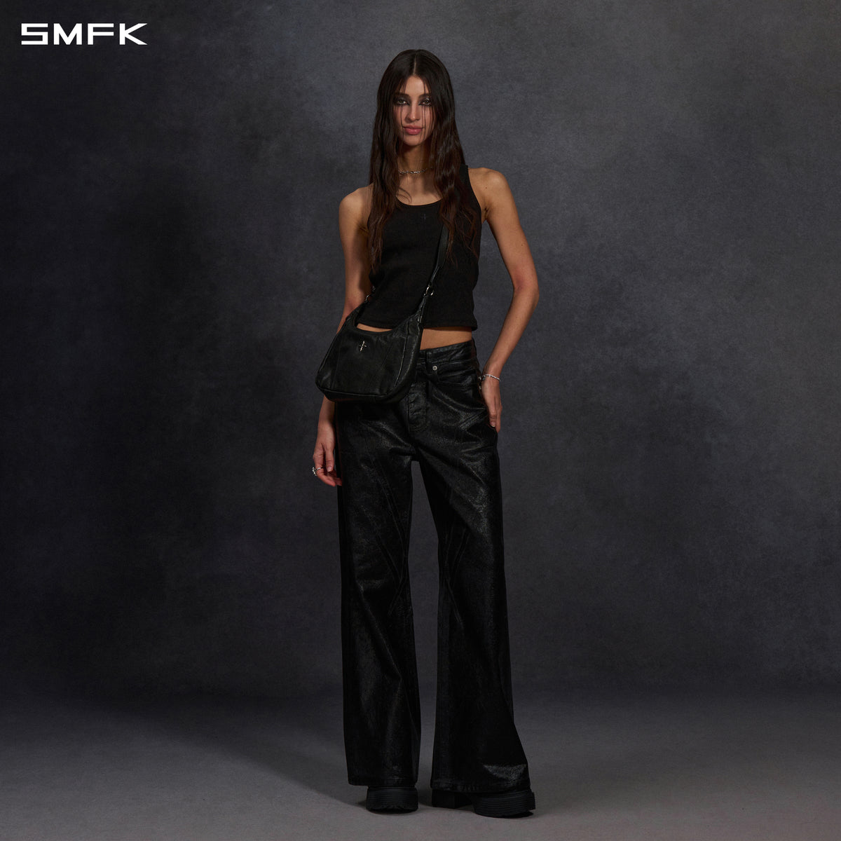 POISE MULTI TANK /COMBED COTTON+LYCRA WILD BLACK