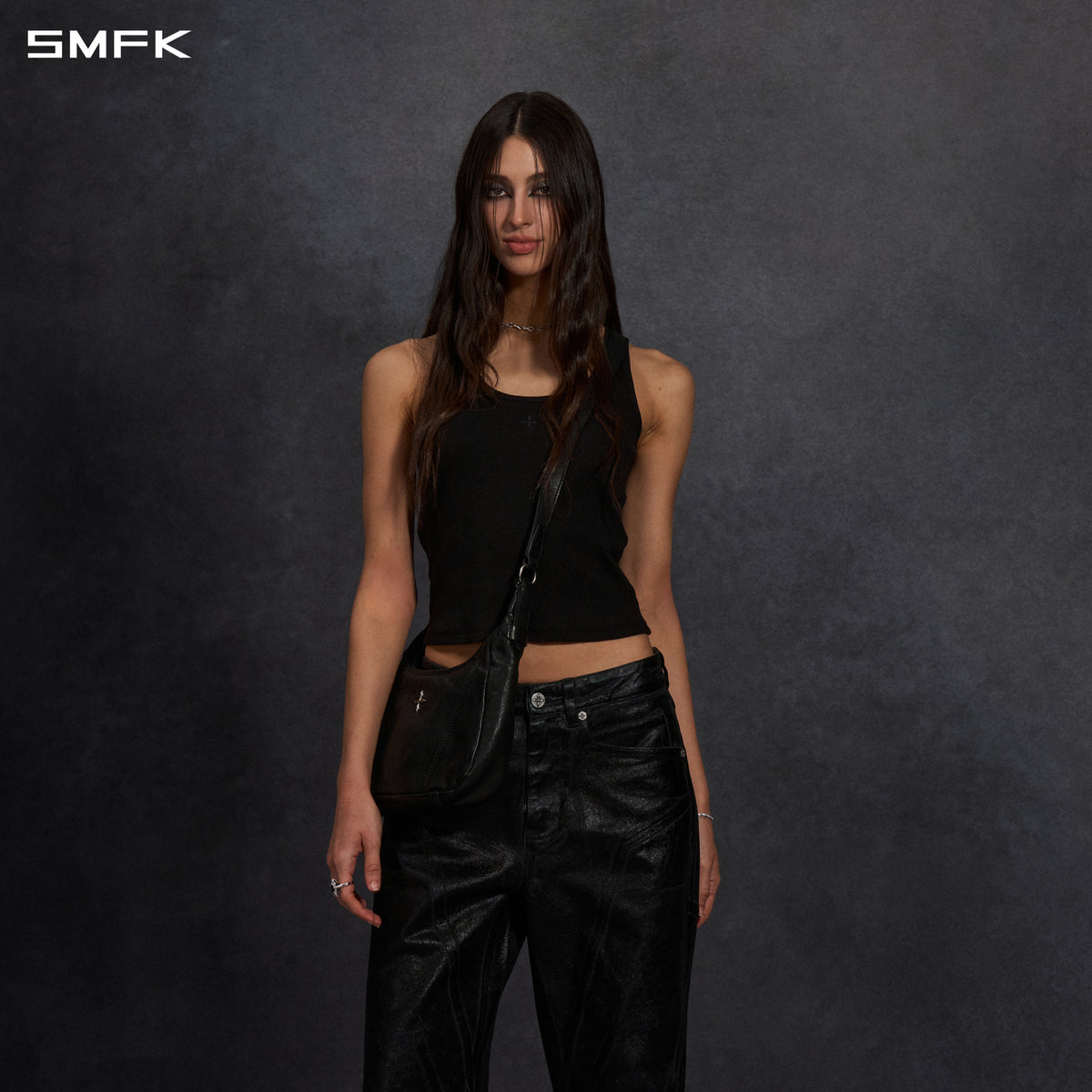 POISE MULTI TANK /COMBED COTTON+LYCRA WILD BLACK
