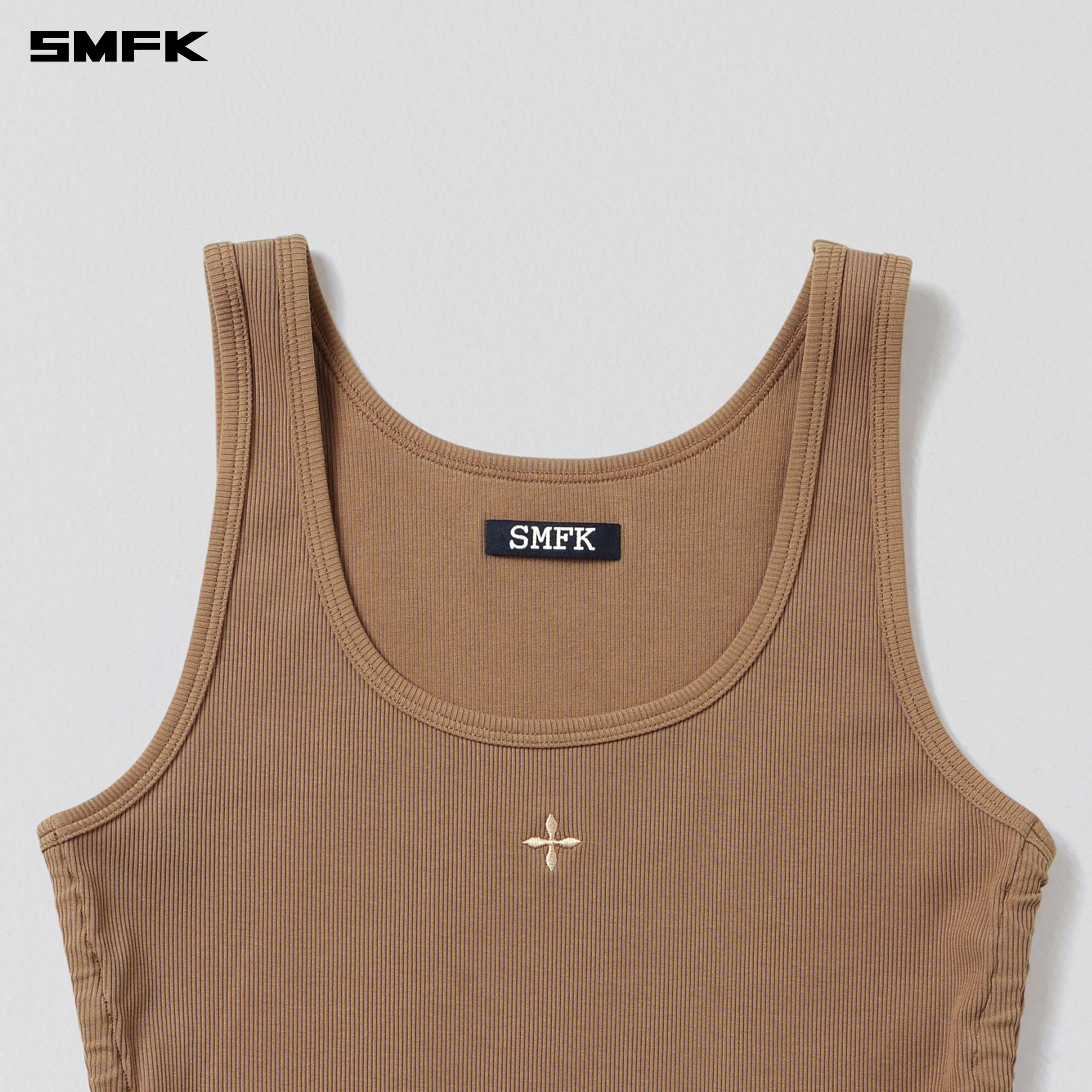 POISE ROPE LONG TANK / COTTON WILD BROWN