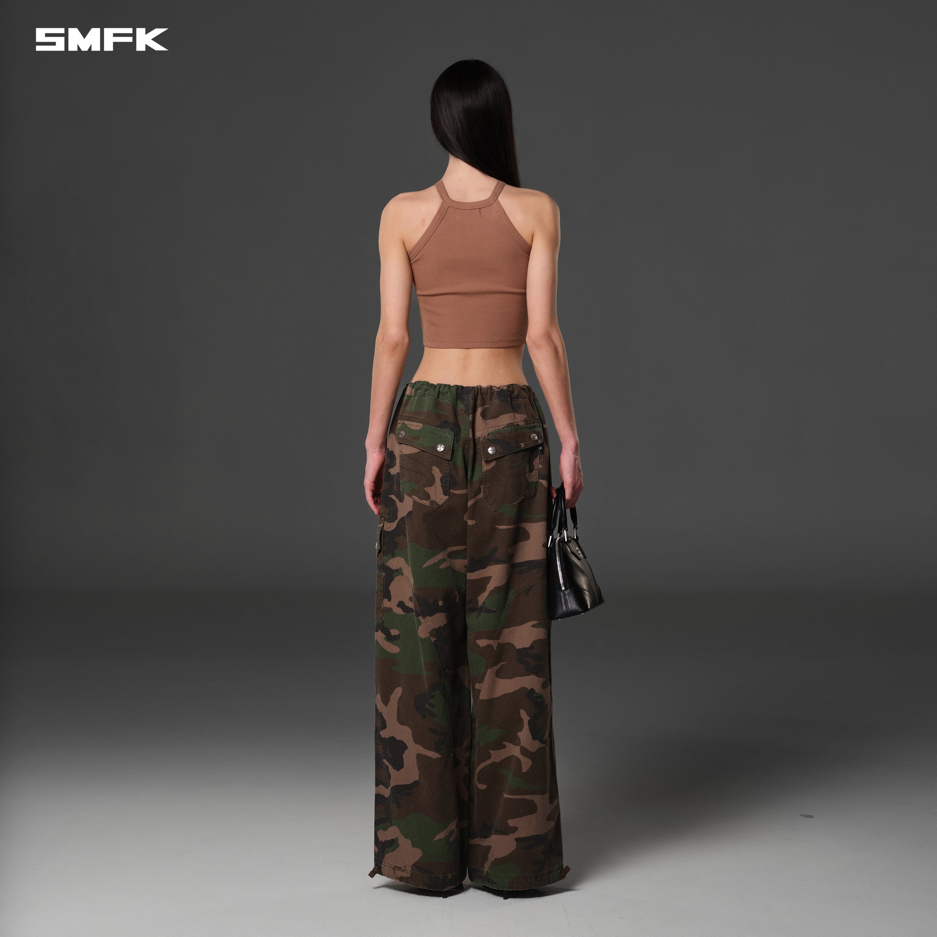 POISE ROUND-NECK TANK/COTTON WILD BROWN
