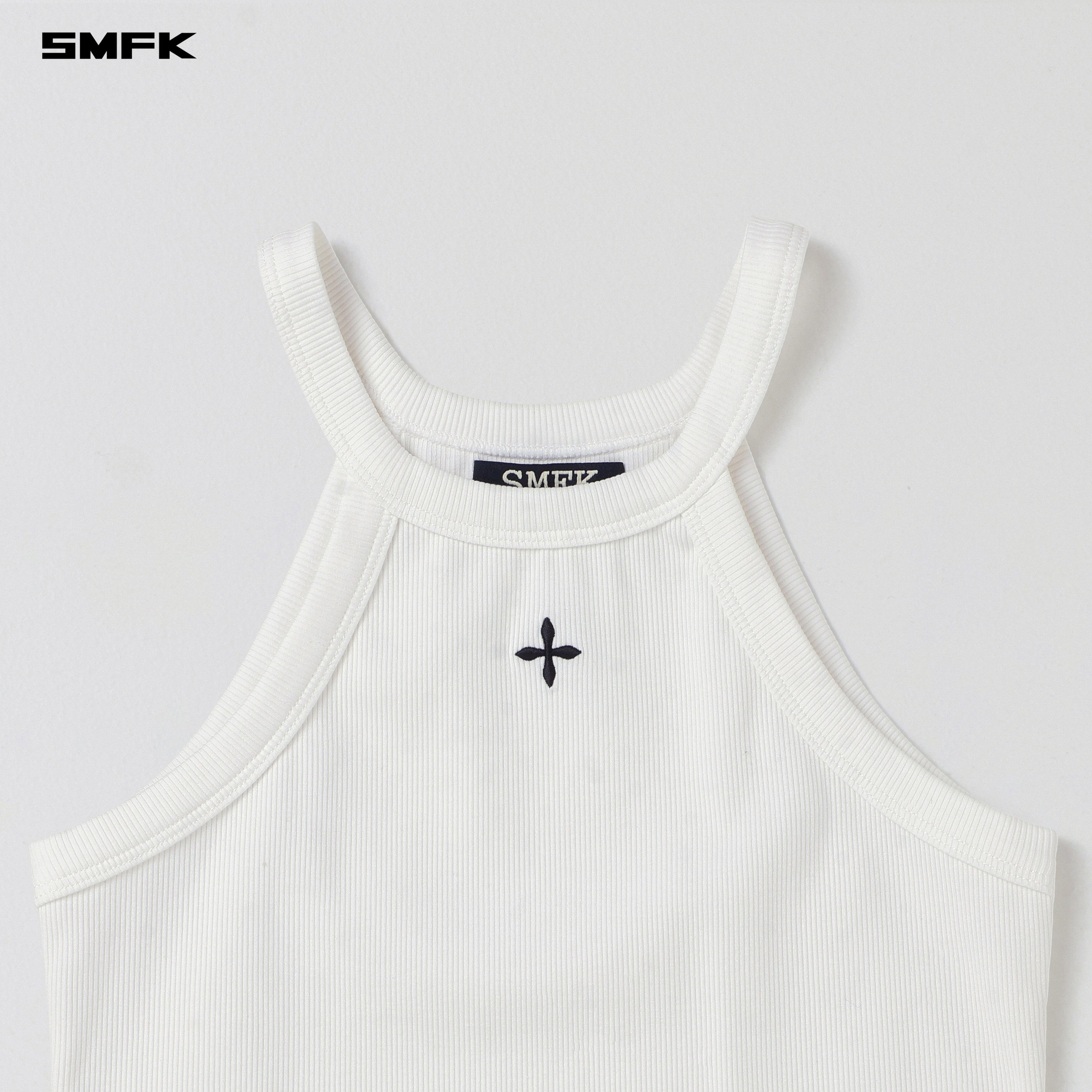 POISE ROUND-NECK TANK/COTTON CLOUD WHITE