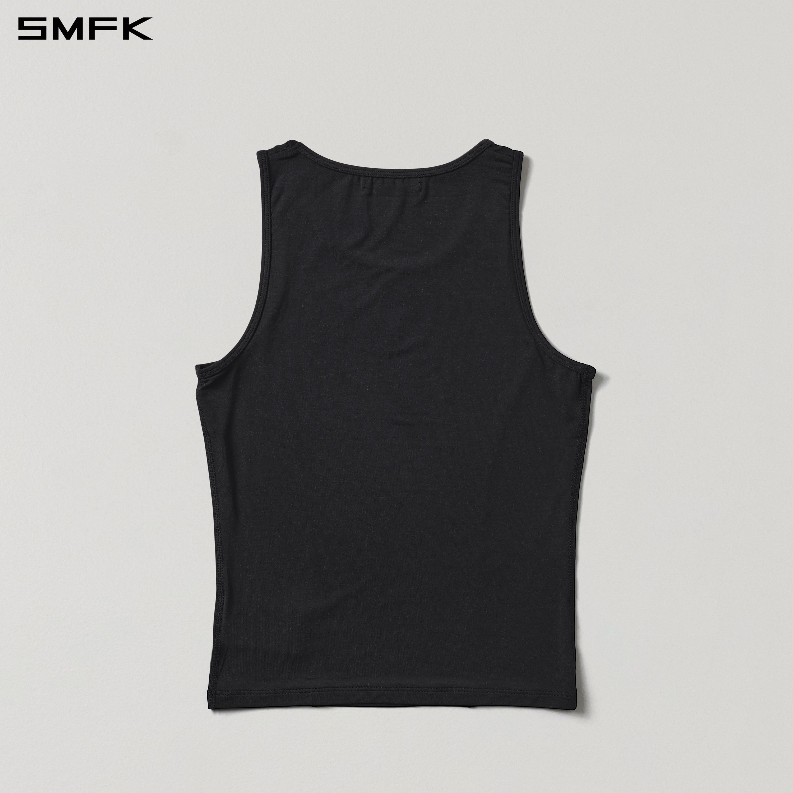 MIRAGE SIREN ROUND-NECK LONG TANK/LENZING MODAL+SILK WILD BLACK