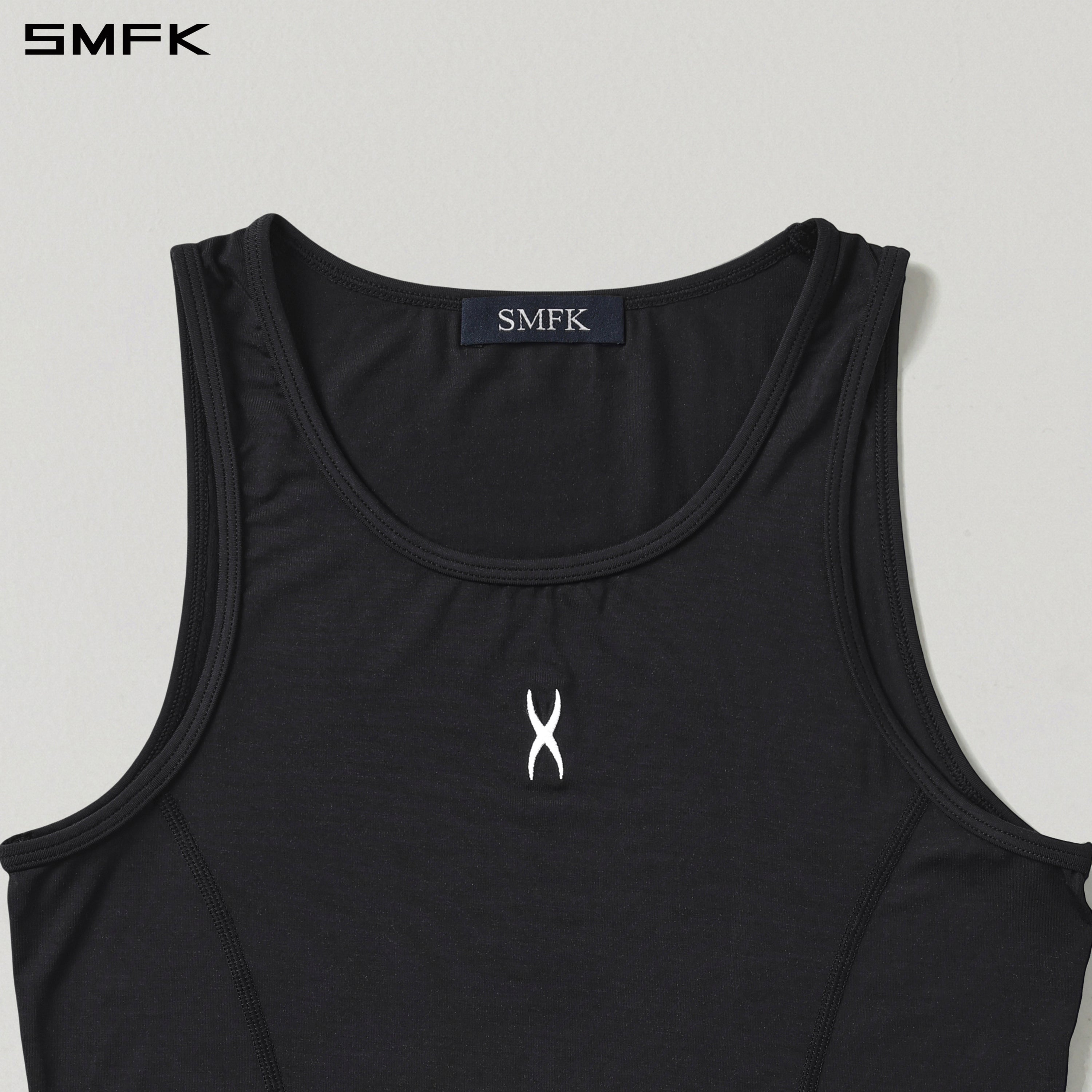 MIRAGE SIREN ROUND-NECK LONG TANK/LENZING MODAL+SILK WILD BLACK
