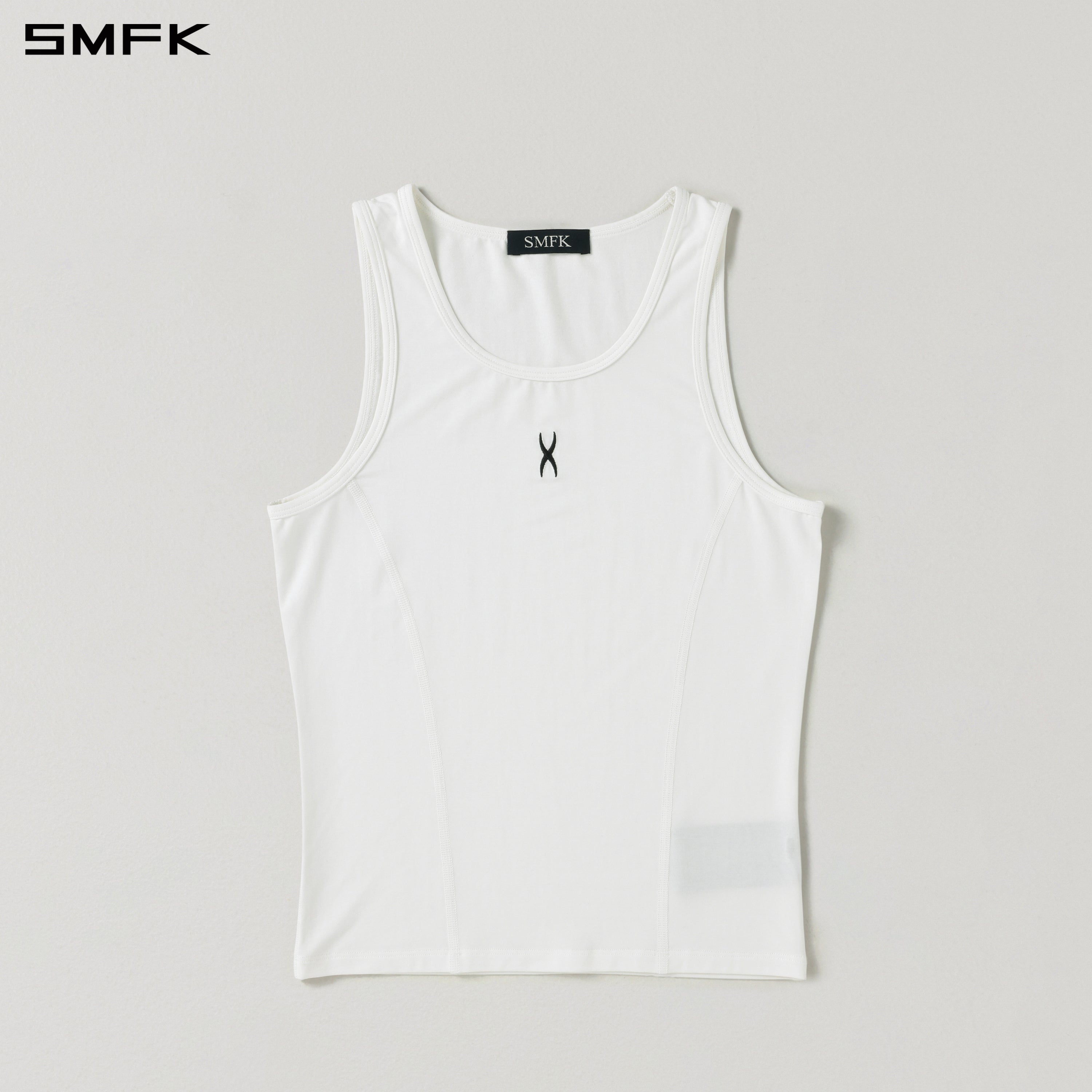 MIRAGE SIREN ROUND-NECK LONG TANK/LENZING MODAL+SILK CLOUD WHITE