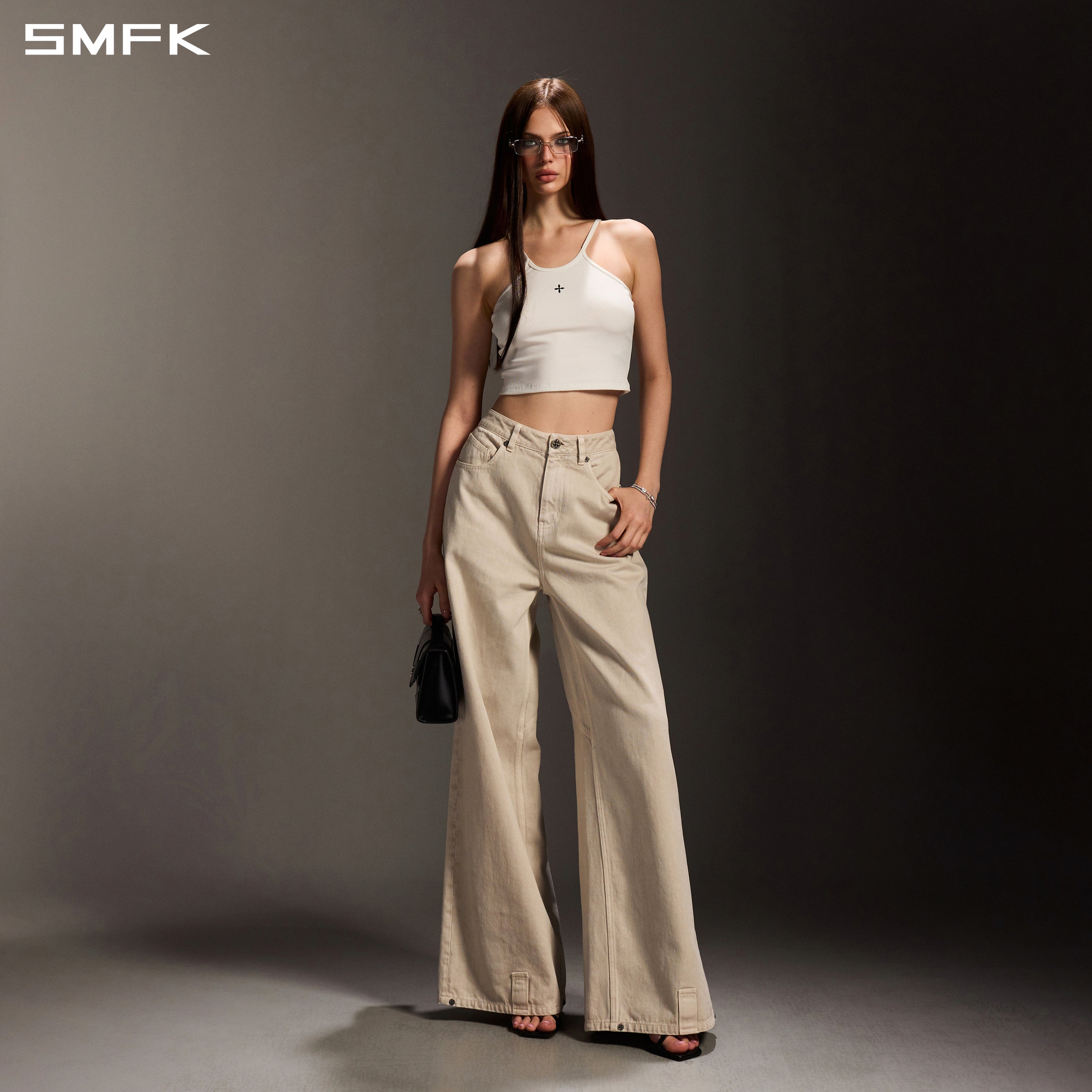 POISE ROUND-NECK CAMISOLE / COTTON CLOUD WHITE