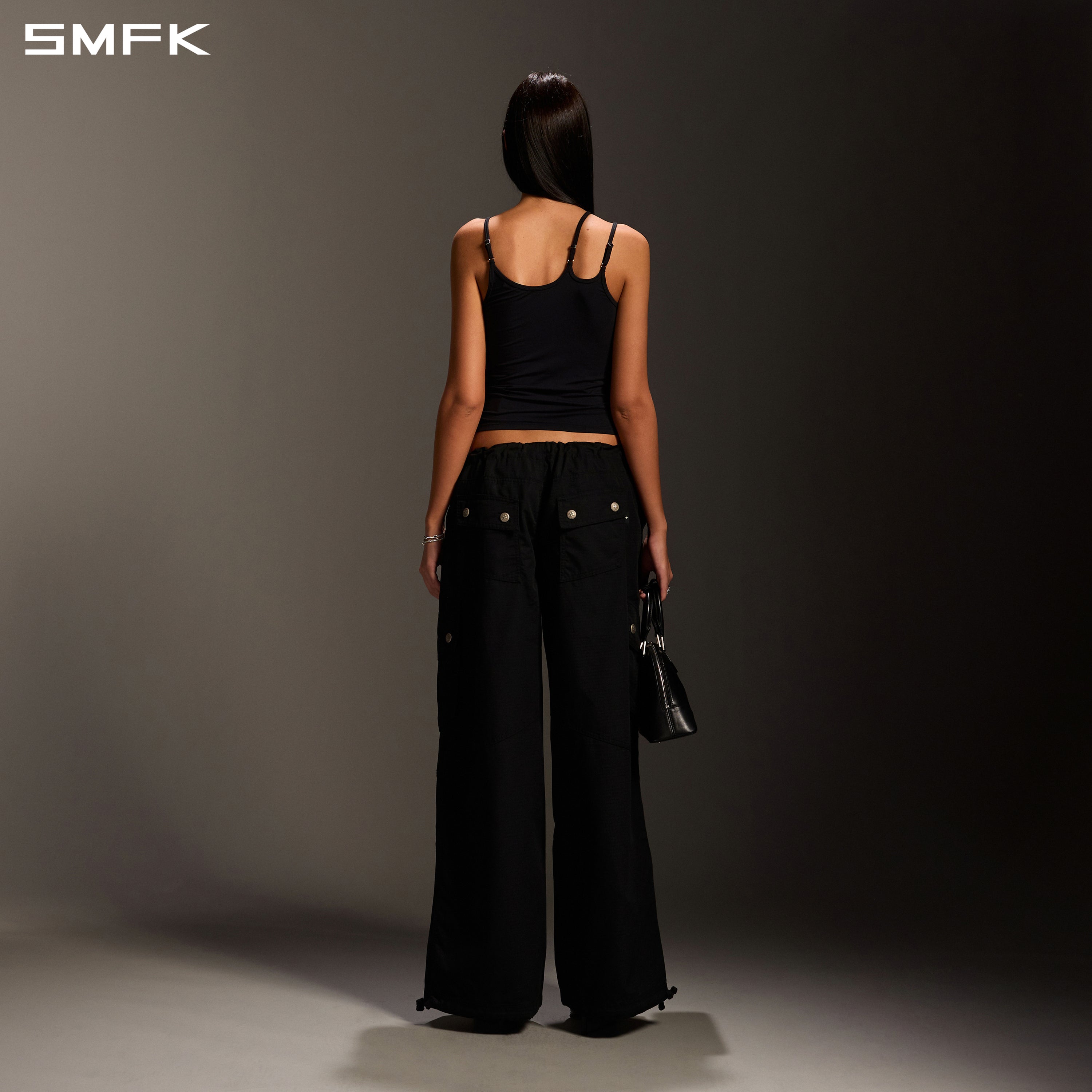 MIRAGE SIREN IMPERFECTION SPORTS SLIM CAMISOLE/LENZING MODAL+SILK WILD BLACK