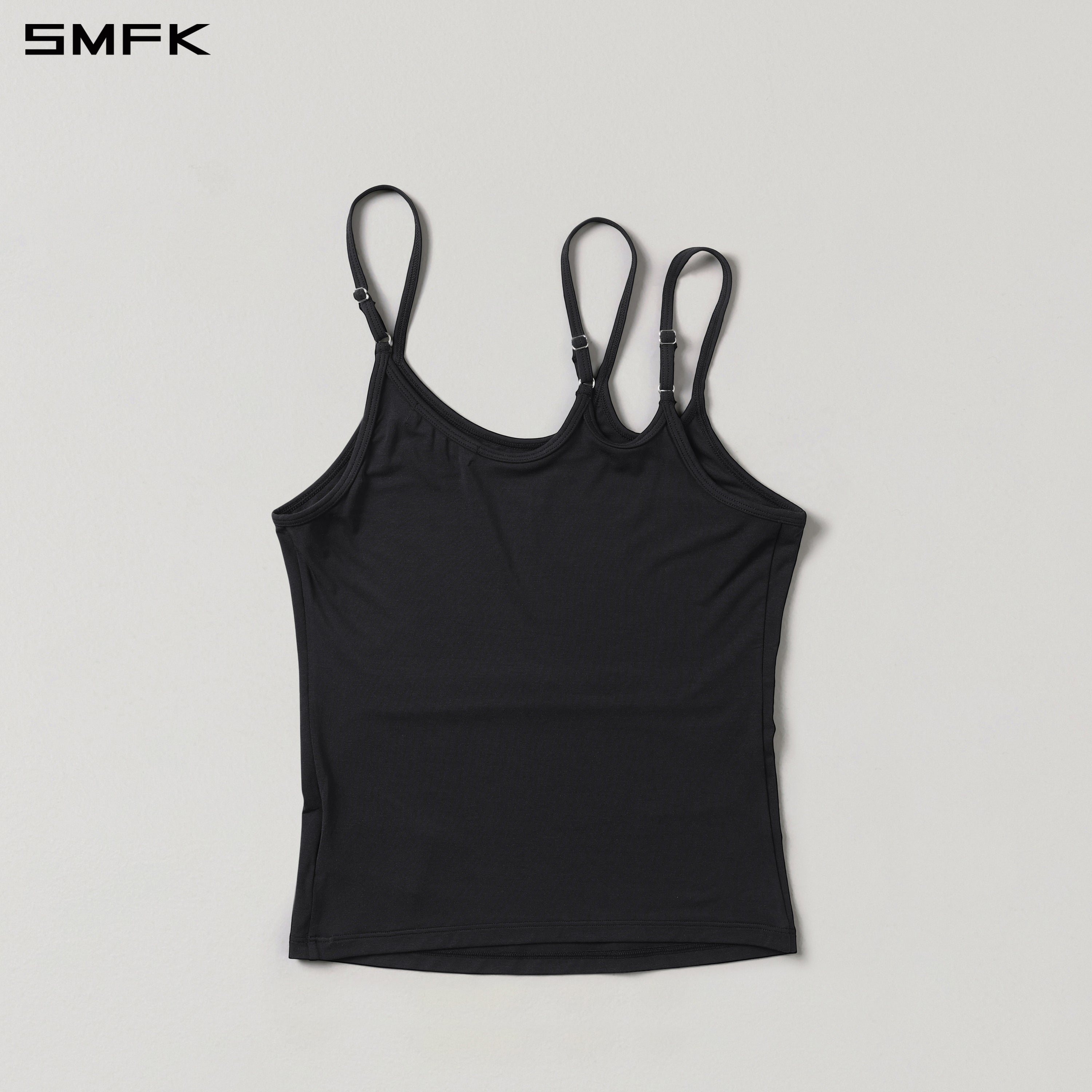 MIRAGE SIREN IMPERFECTION SPORTS SLIM CAMISOLE/LENZING MODAL+SILK WILD BLACK