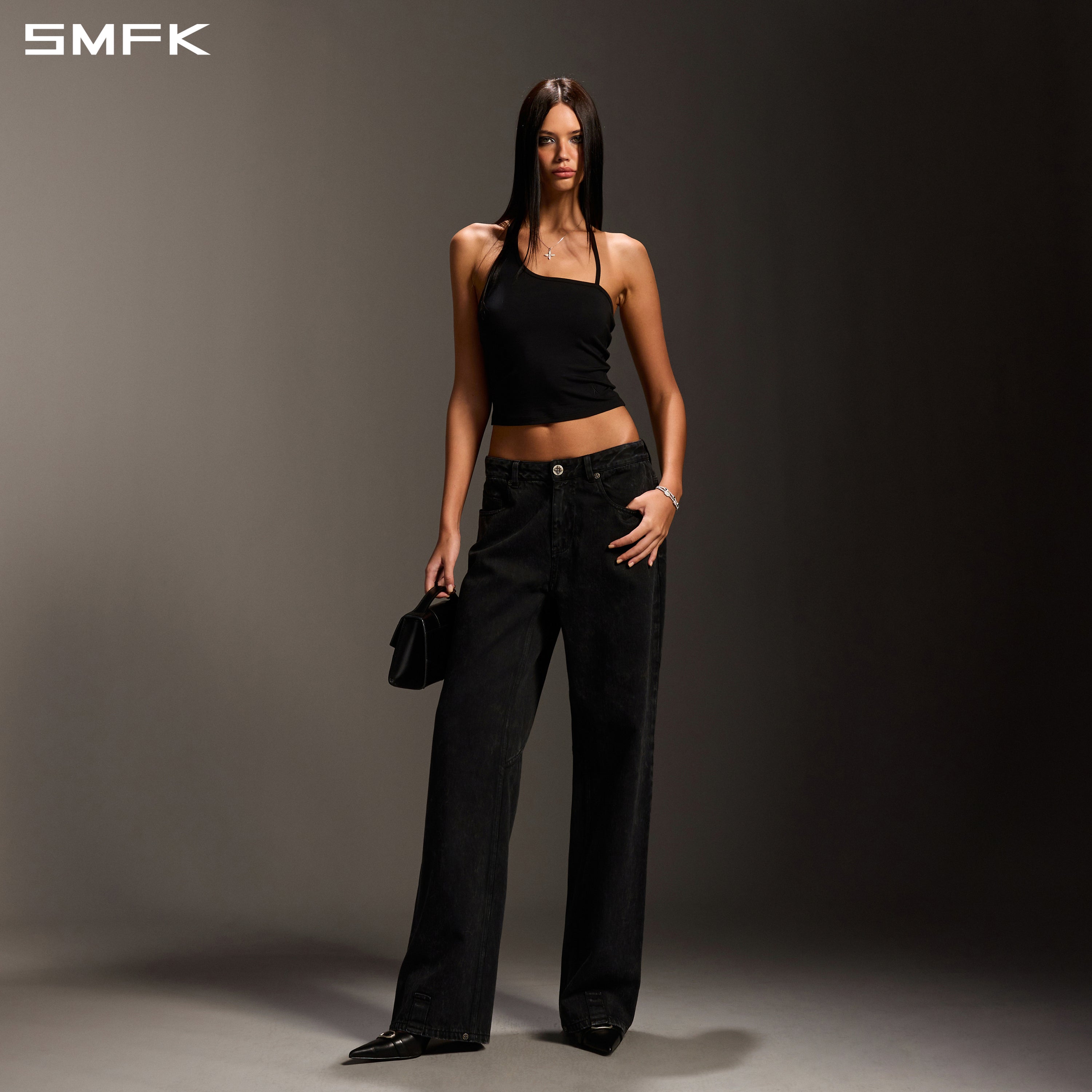 MIRAGE SIREN MIX SLIM CAMISOLE/LENZING MODAL+SILK WILD BLACK