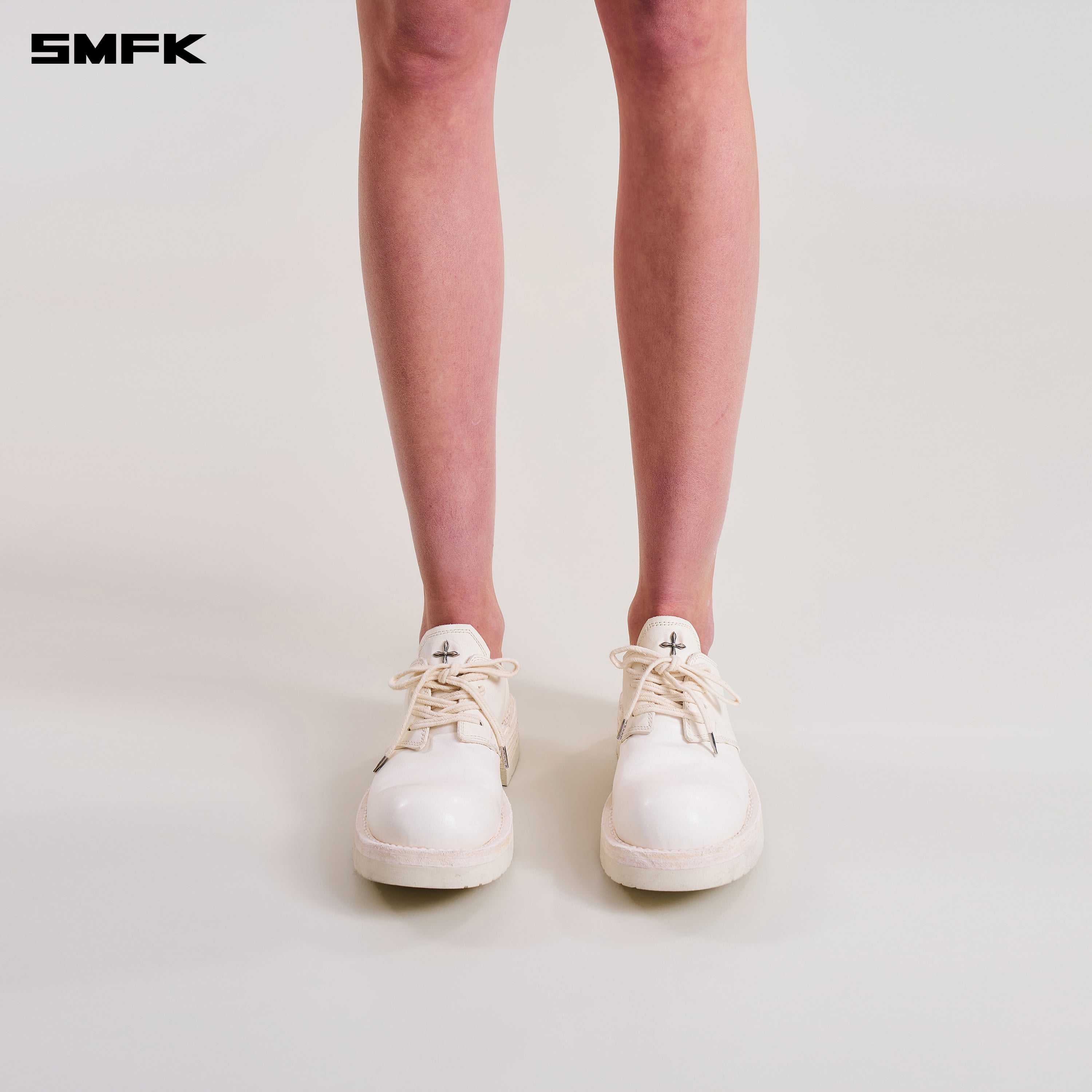 COMPASS WILD HANDMADE LEATHER DERBY(Goodyear) SNOW WHITE