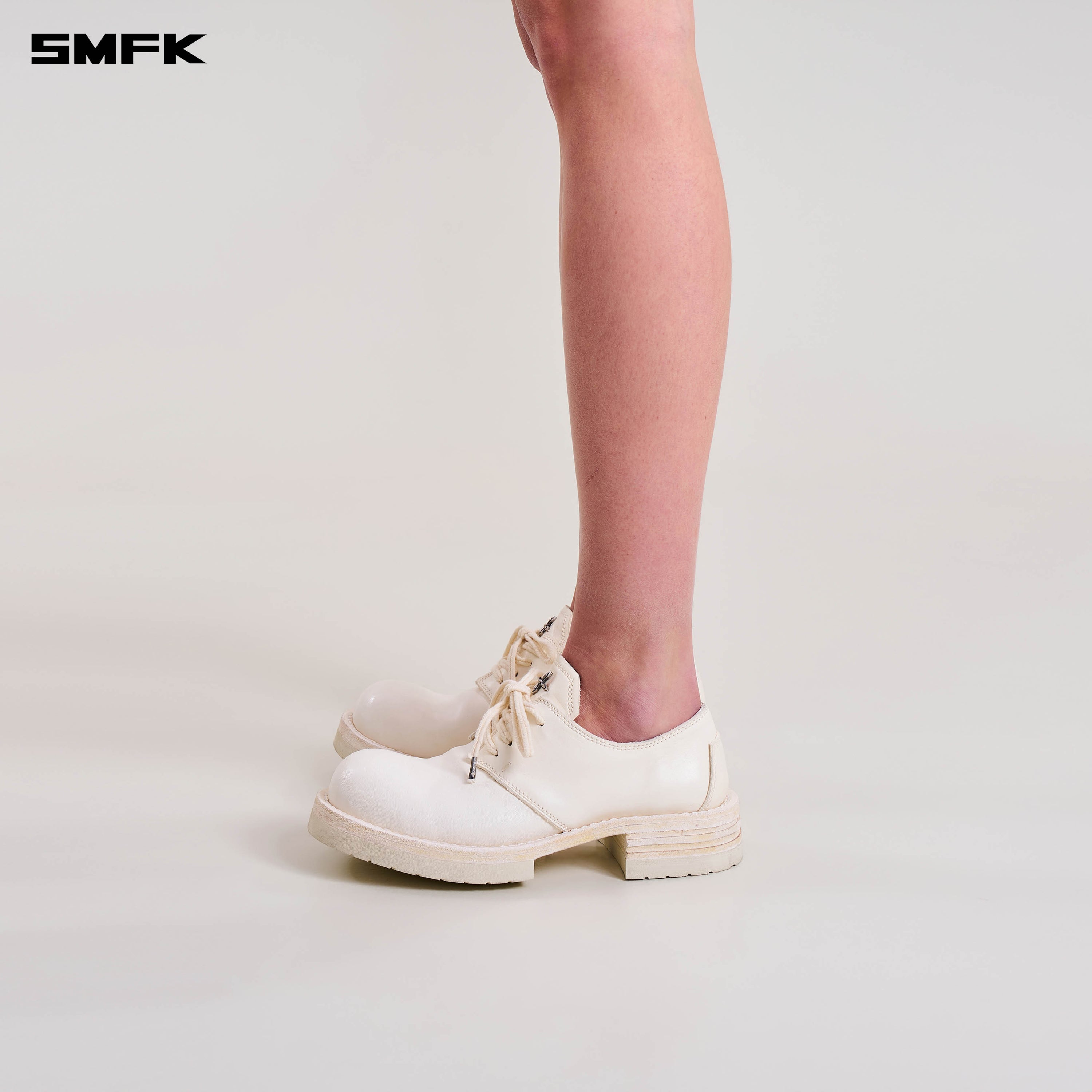 COMPASS WILD HANDMADE LEATHER DERBY(Goodyear) SNOW WHITE