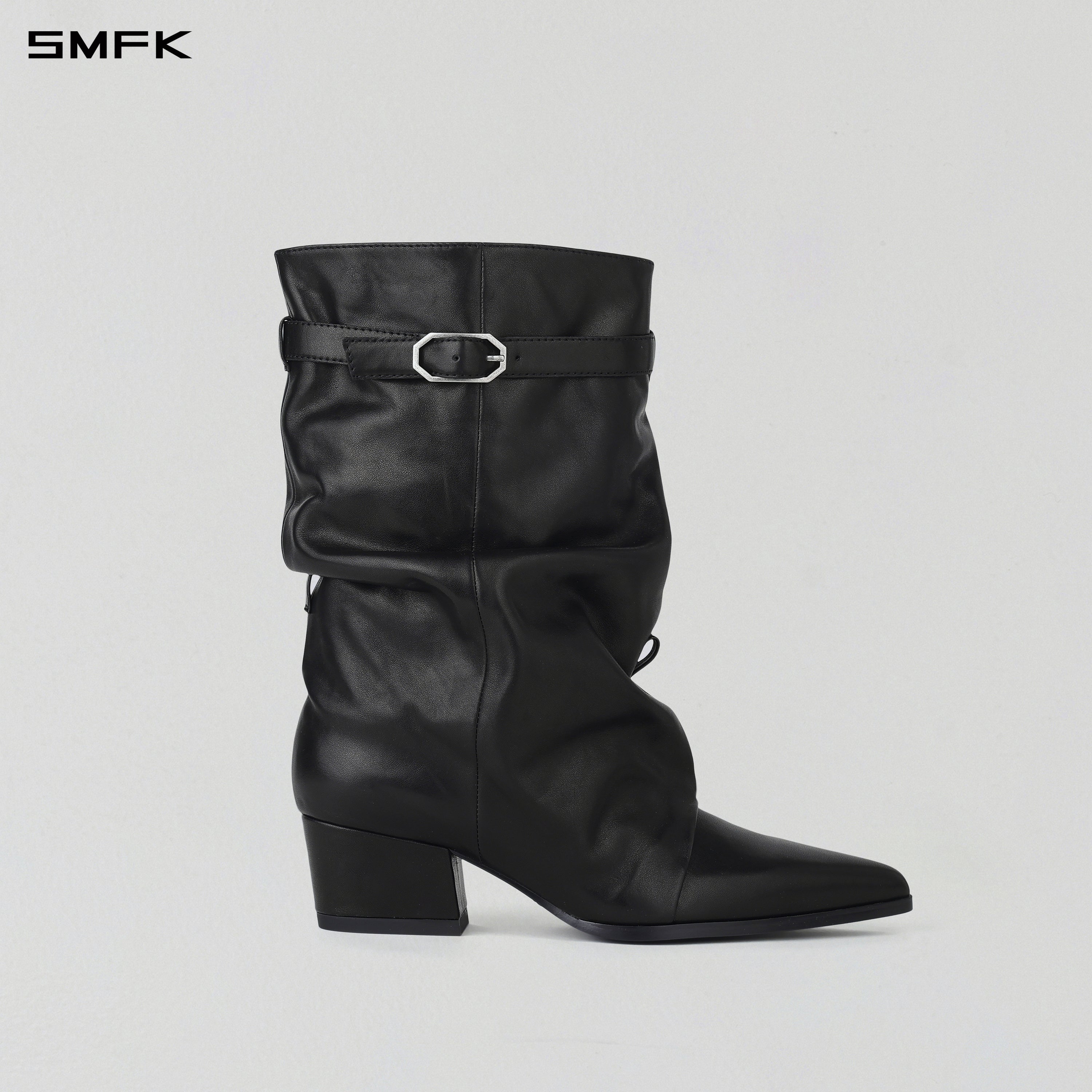 WIZARD MID-CALF COWBOY BOOTS/CALF/W WILD BLACK
