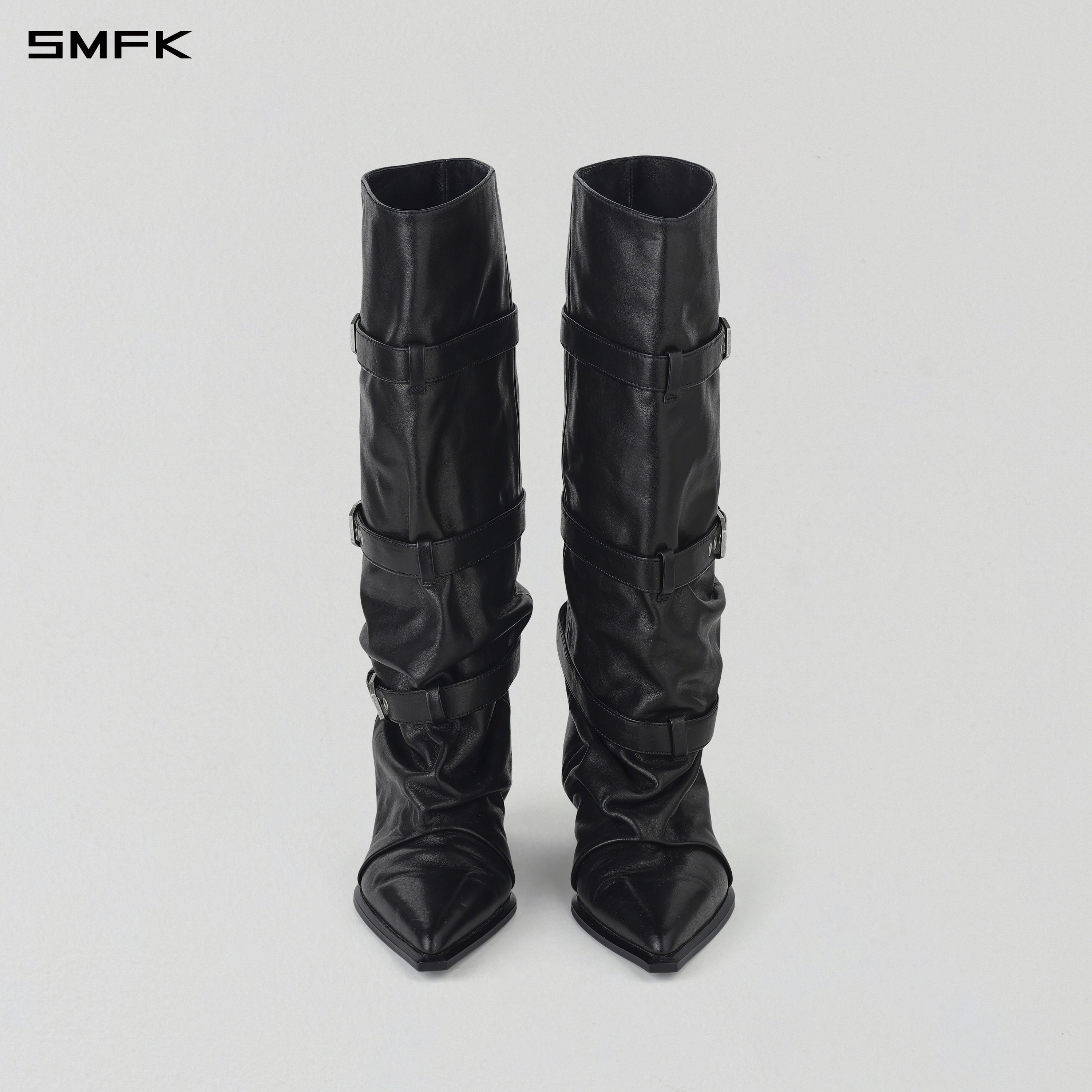 WIZARD HIGH-CALF COWBOY BOOTS/CALF/W WILD BLACK