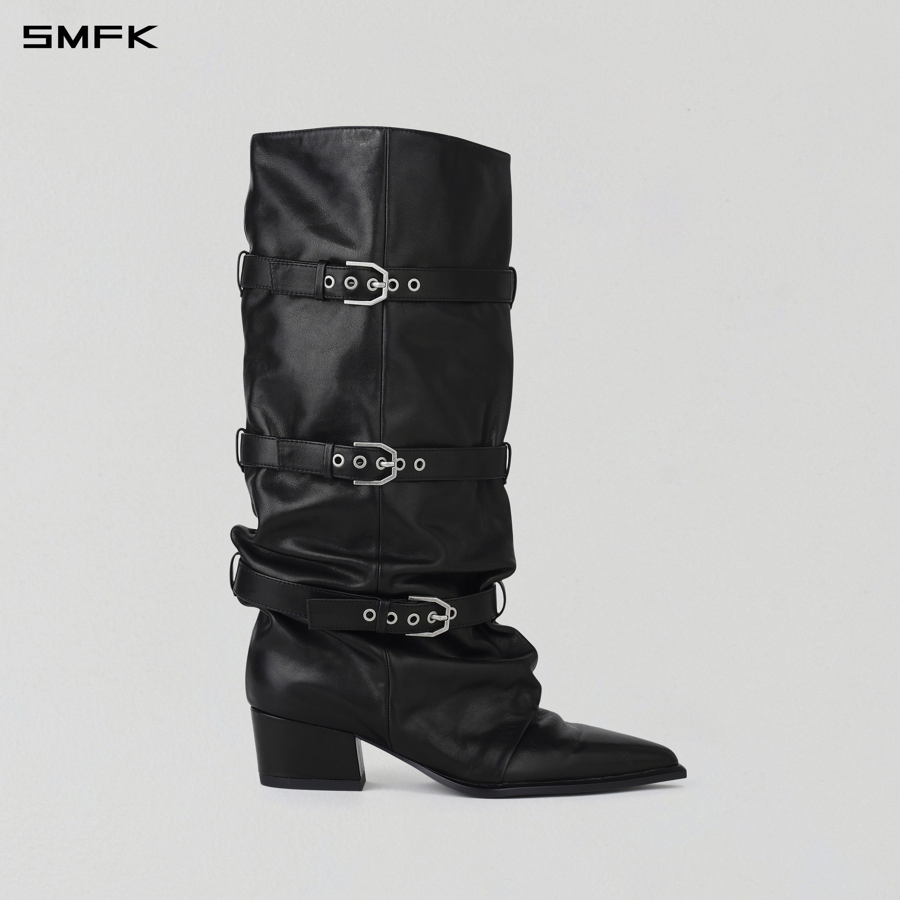WIZARD HIGH-CALF COWBOY BOOTS/CALF/W WILD BLACK