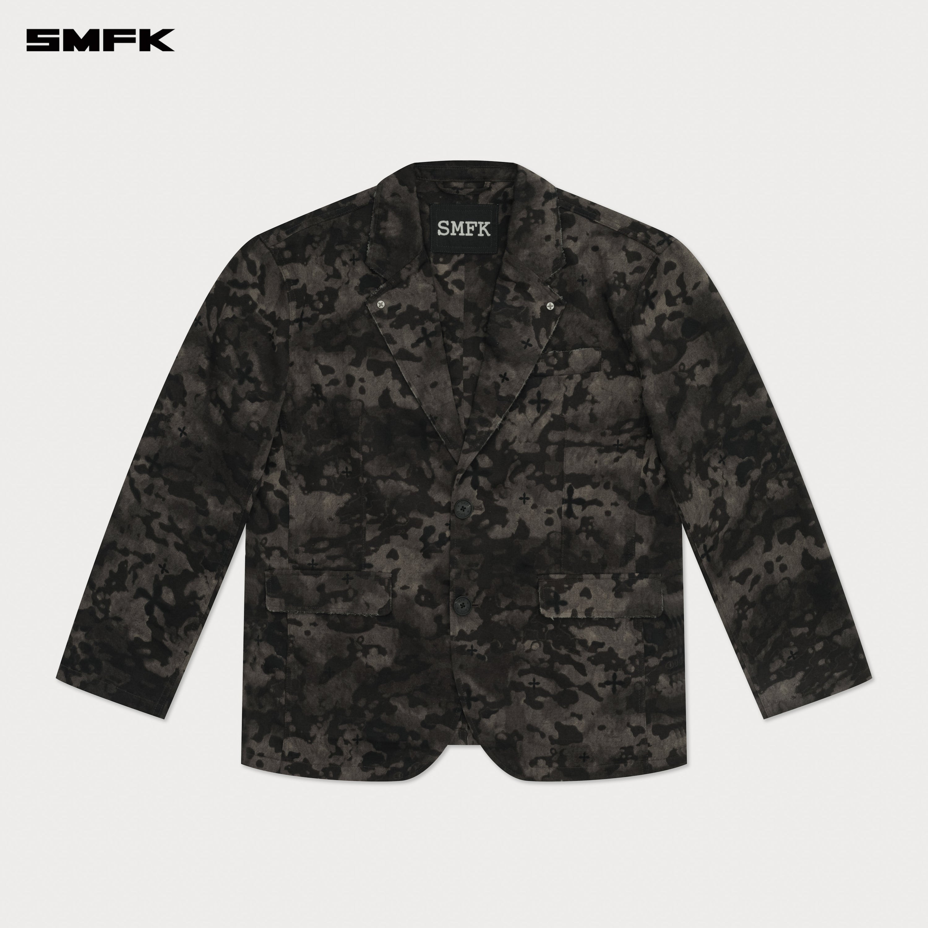 Compass Black Camouflage Oversize Suit