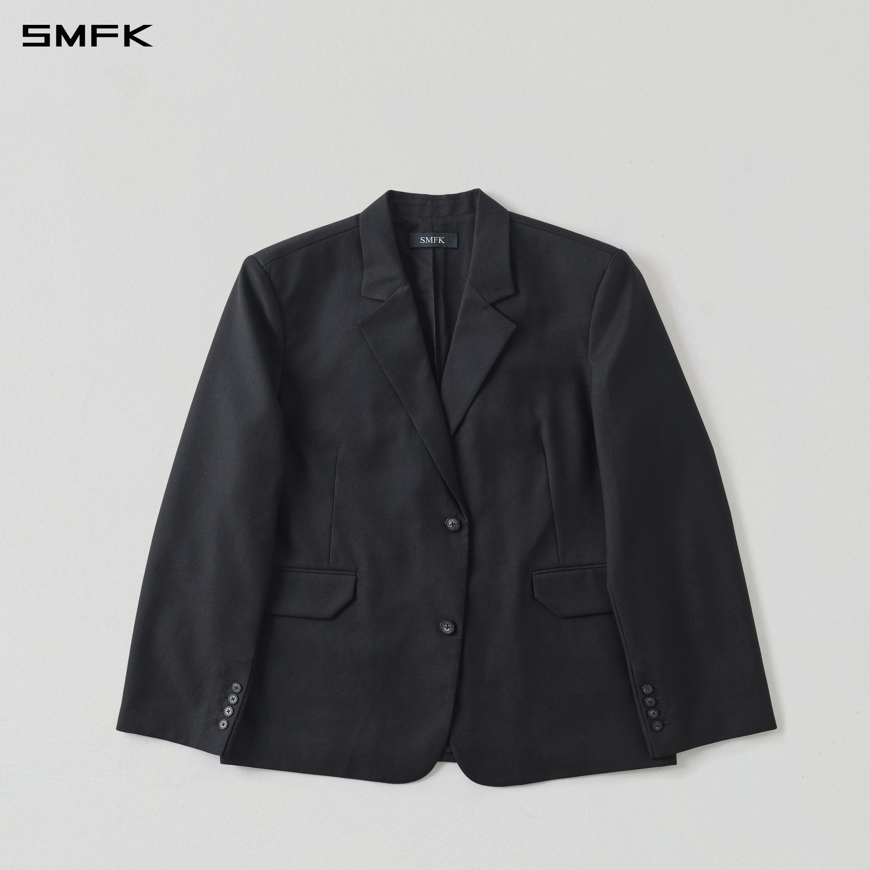 MYTH AEOLUS MUTATION LOOSE DOUBLE SUIT/WOOL+POLYESTER/U MIDNIGHT BLACK