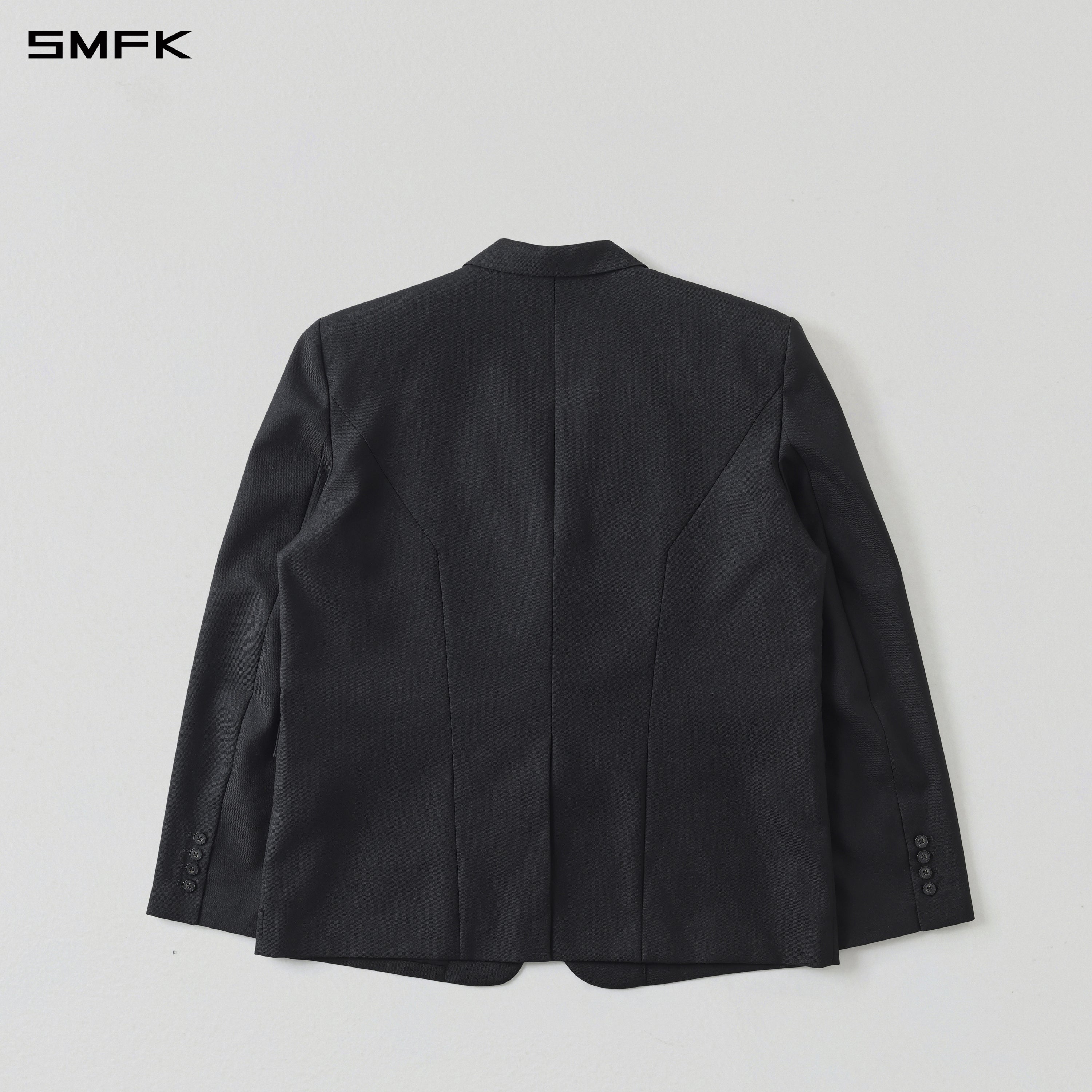 MYTH AEOLUS MUTATION LOOSE DOUBLE SUIT/WOOL+POLYESTER/U MIDNIGHT BLACK