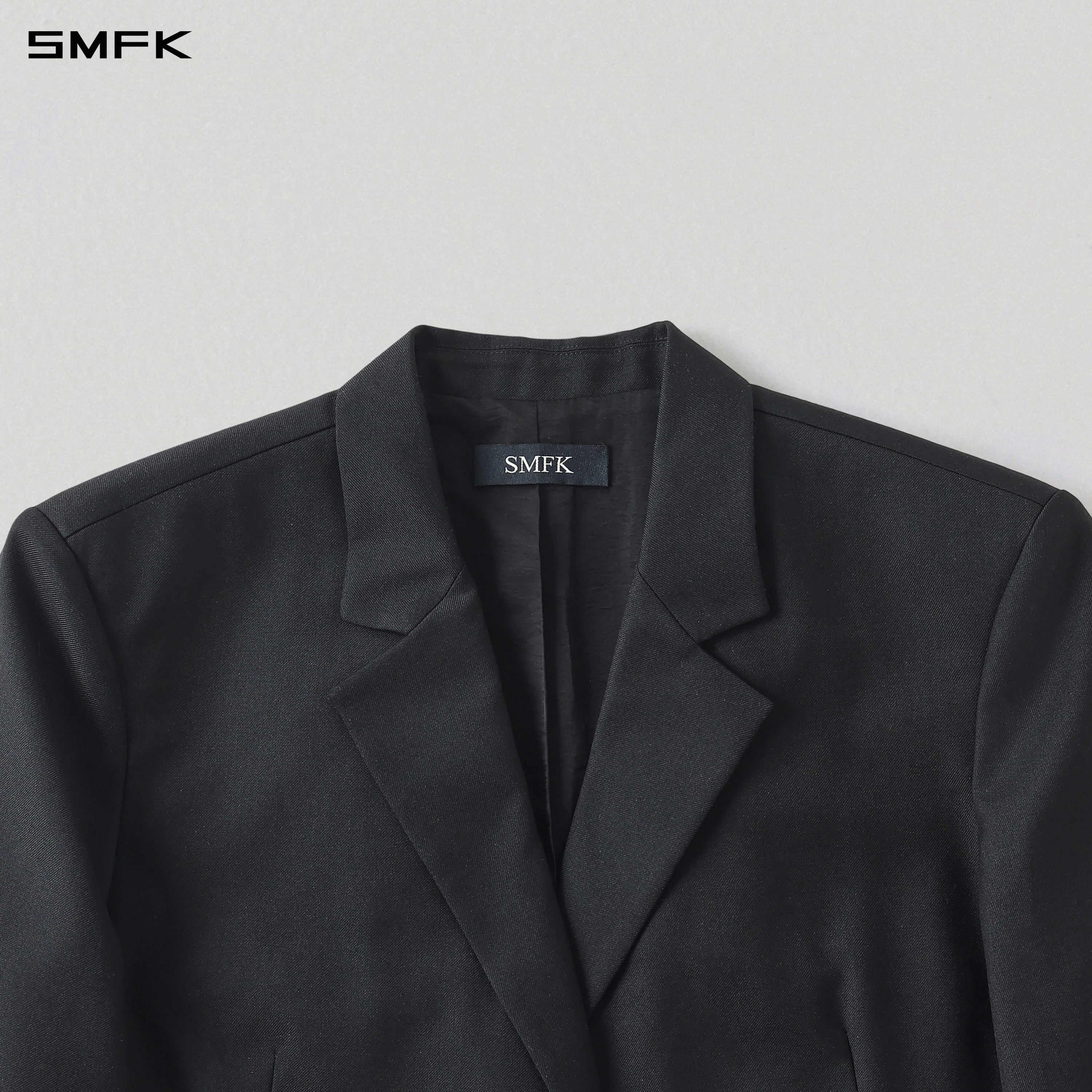 MYTH AEOLUS MUTATION LOOSE DOUBLE SUIT/WOOL+POLYESTER/U MIDNIGHT BLACK
