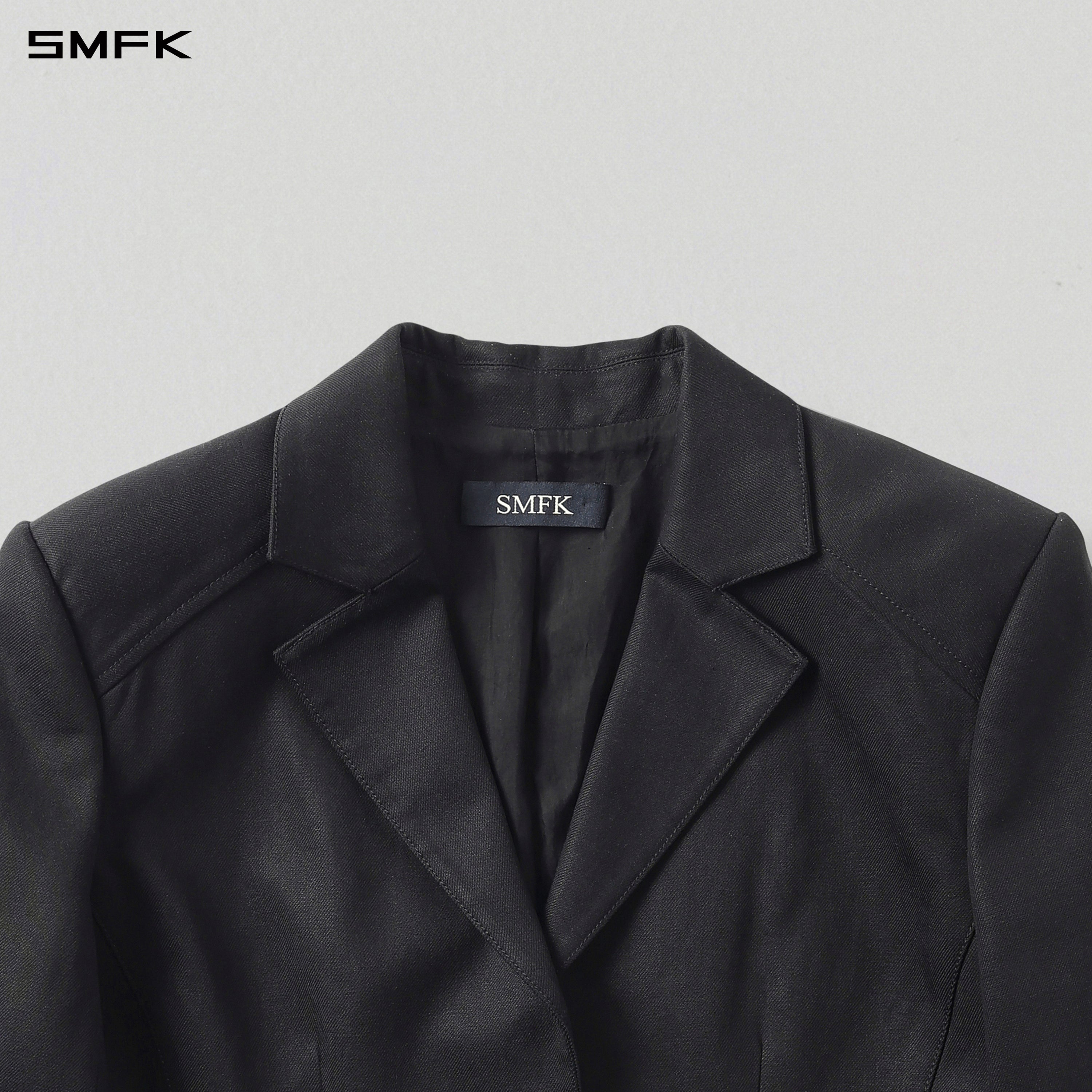 PERMANENT MEDITATE SHORT FORMAL SUIT/LENZING TENCEL+COTTON MIDNIGHT BLACK