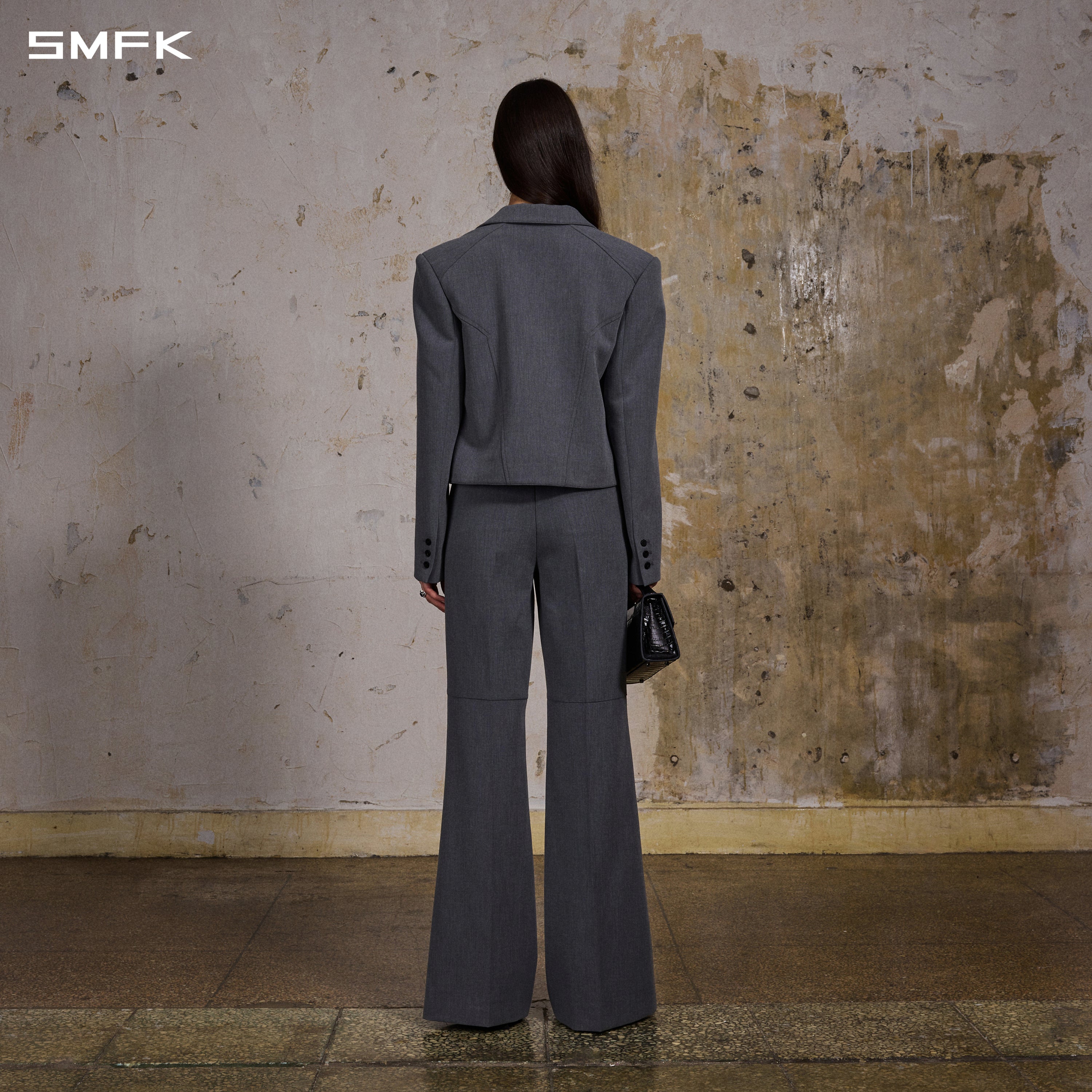 PERMANENT MEDITATE SHORT FORMAL SUIT/POLYESTER+VISCOSE+SPANDEX+WOOL STORM GREY