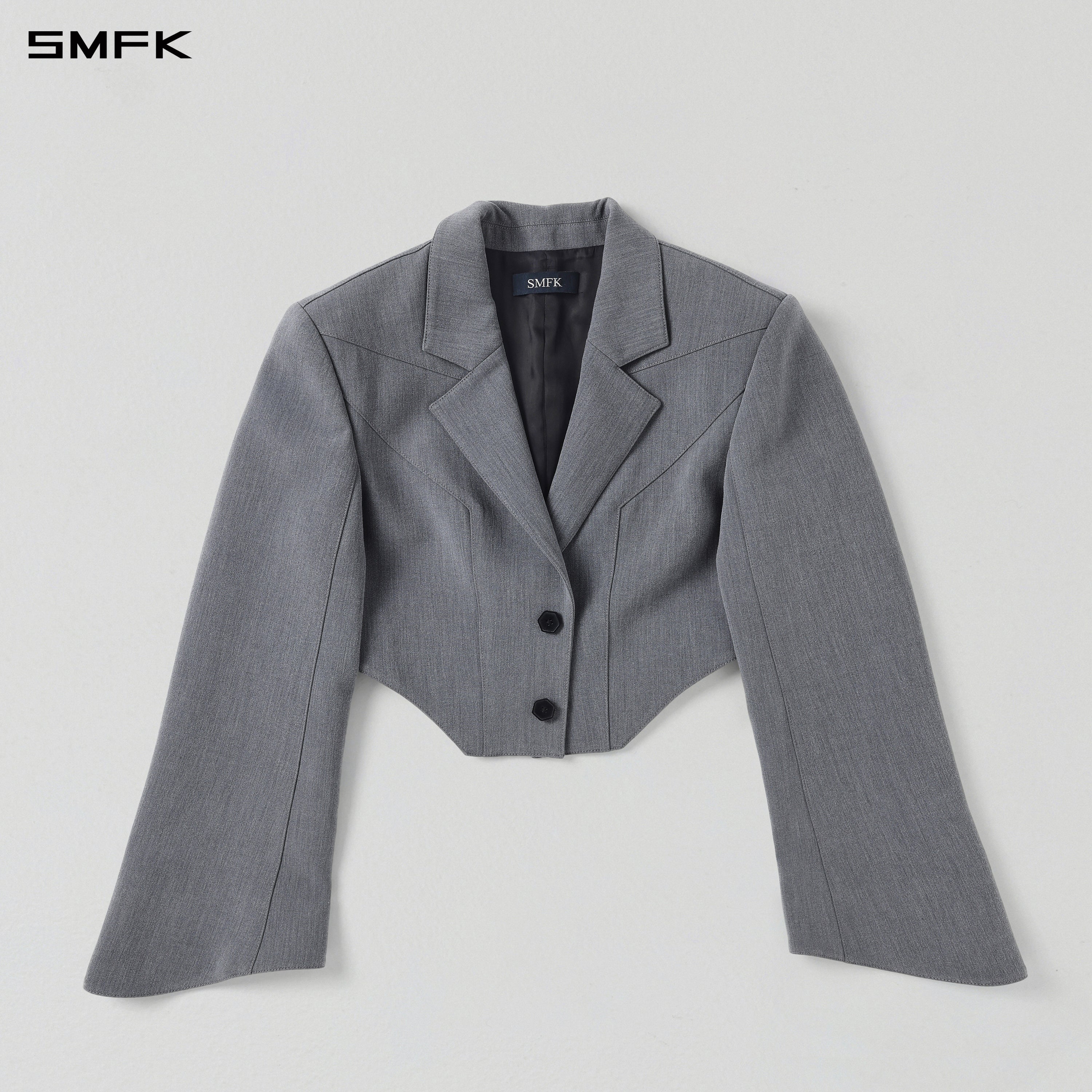 MYTH AEOLUS SHORT EVENING SUIT/POLYESTER+VISCOSE+SPANDEX+WOOL STORM GREY