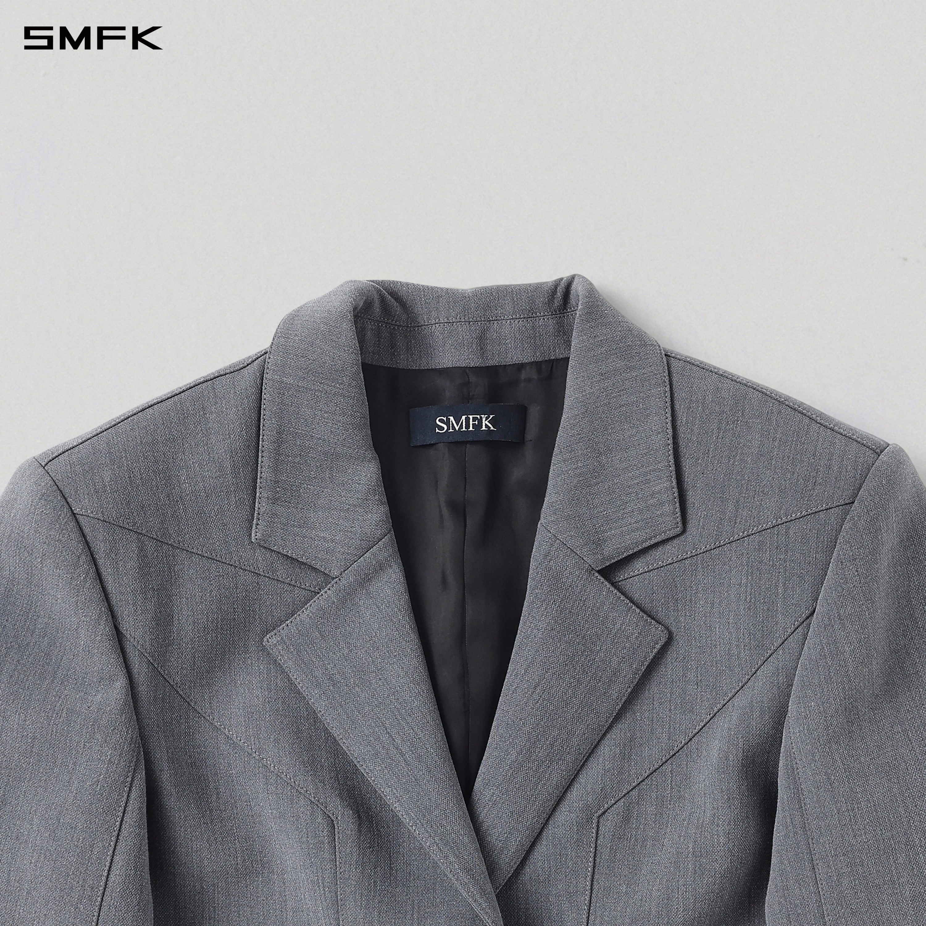 MYTH AEOLUS SHORT EVENING SUIT/POLYESTER+VISCOSE+SPANDEX+WOOL STORM GREY
