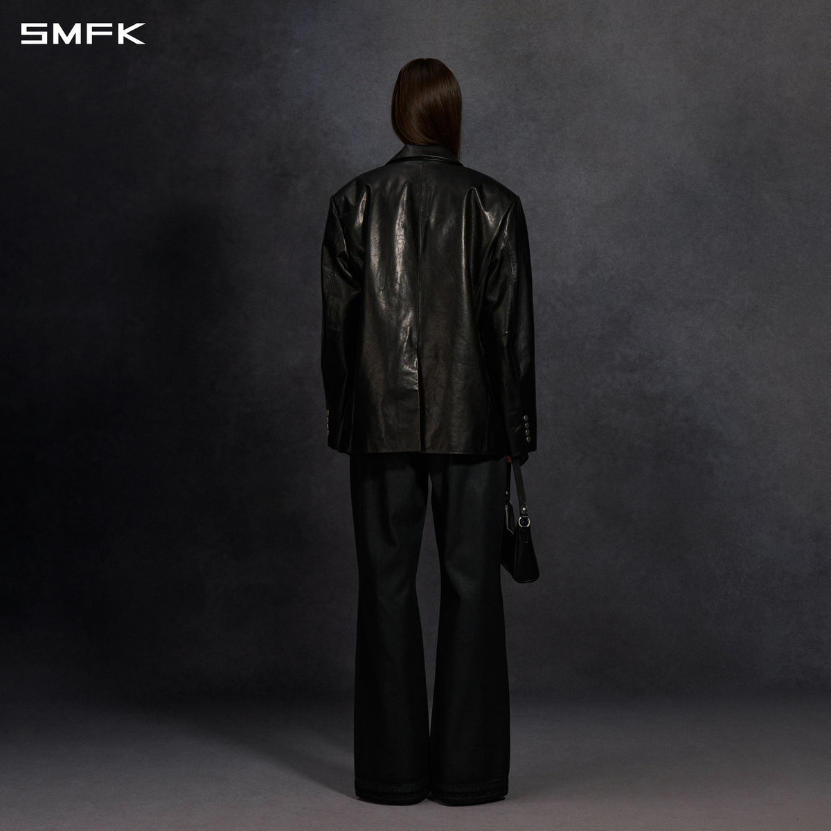 PERMANENT PROTO LEATHER SUIT/SOFT WAX CALF LEATHER/U MIDNIGHT BLACK