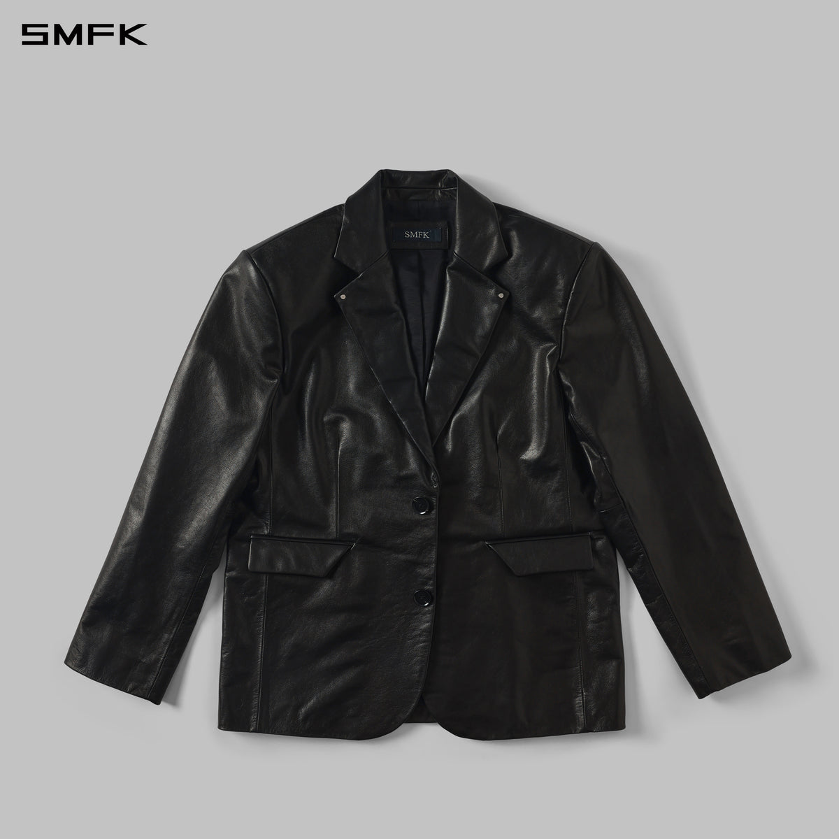 PERMANENT PROTO LEATHER SUIT/SOFT WAX CALF LEATHER/U MIDNIGHT BLACK