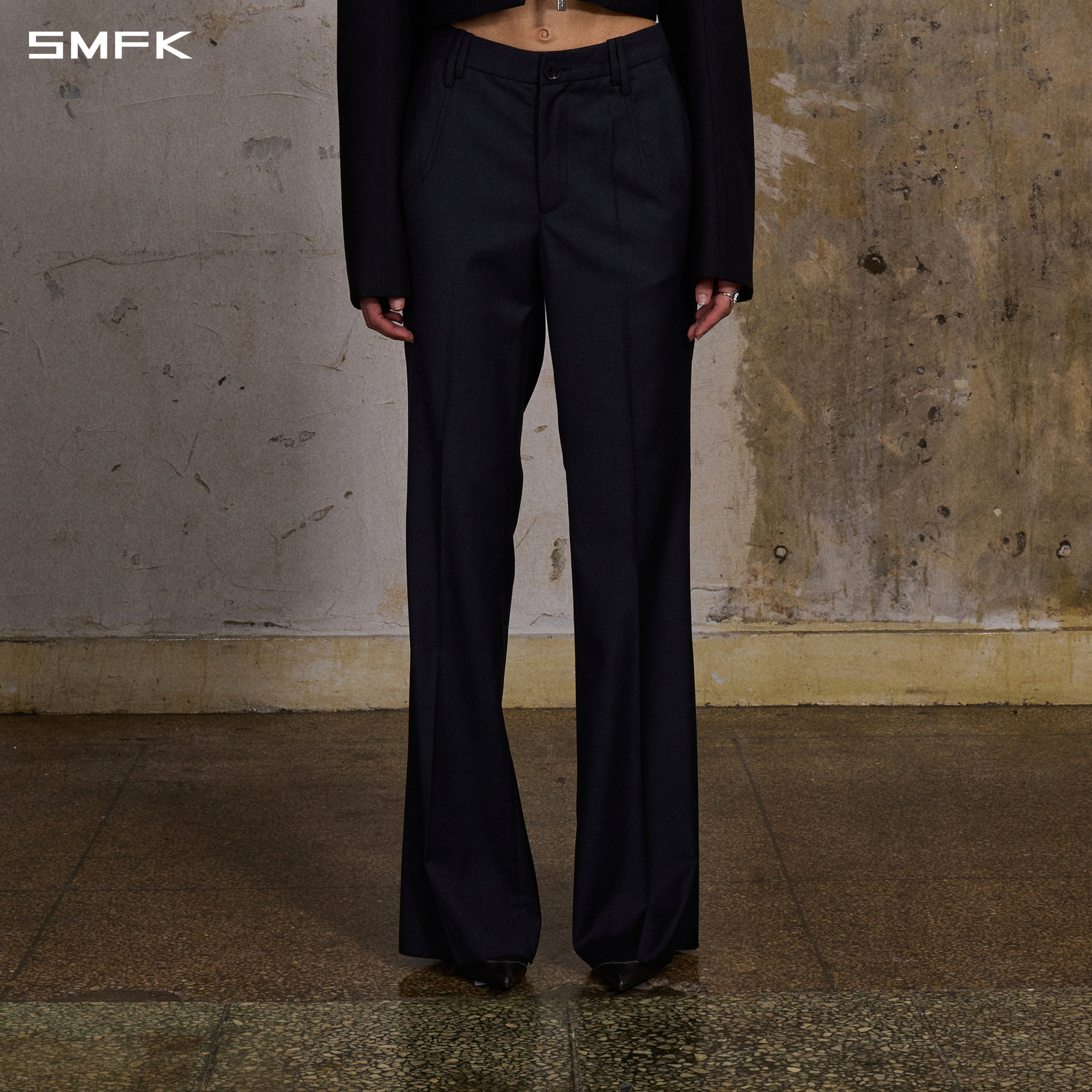 PERMANENT STRT DANCE PANTS/WOOL+POLYESTER/W MIDNIGHT BLACK