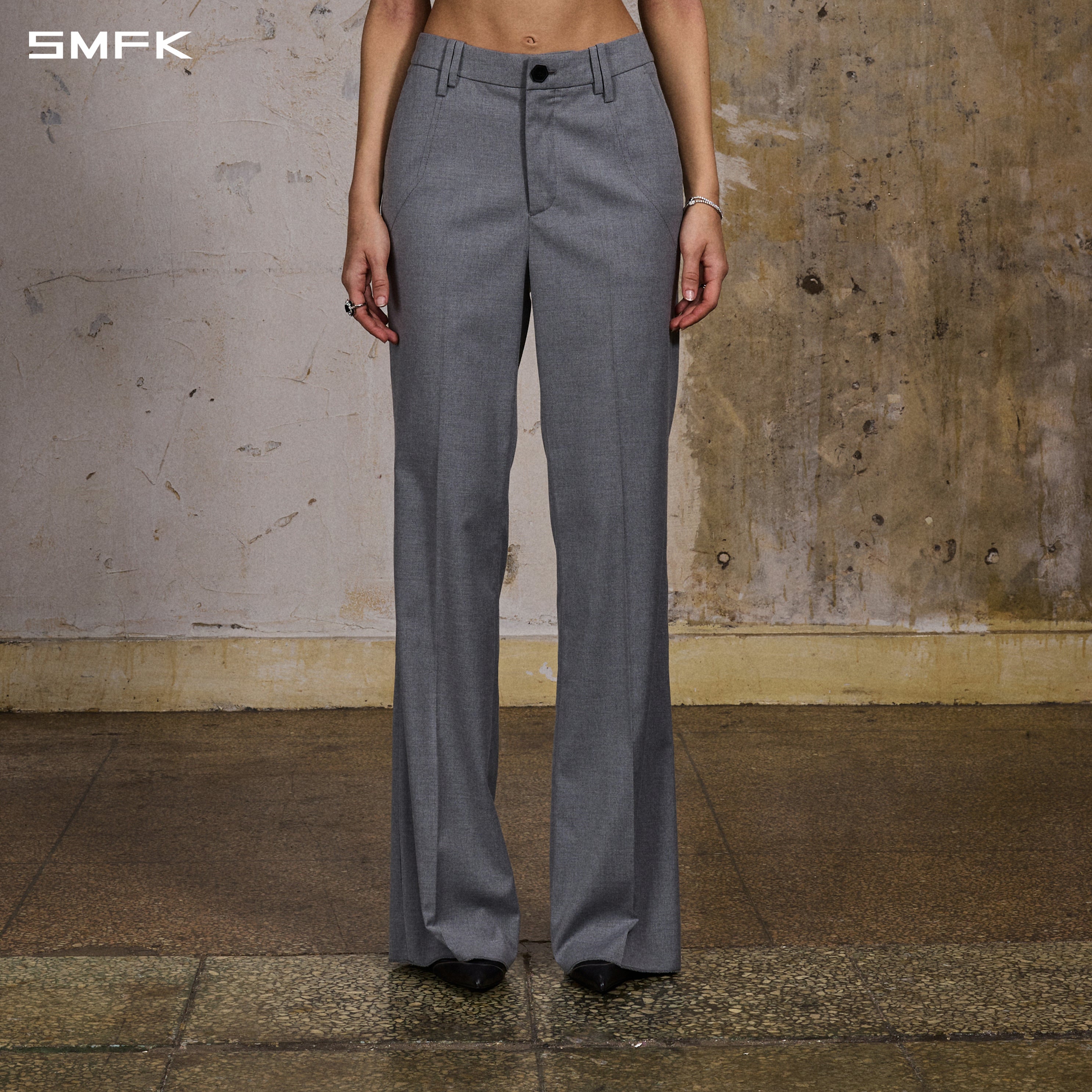 PERMANENT STRT DANCE PANTS/POL YESTER+RAYON+LYOCELL/W SILVER GREY