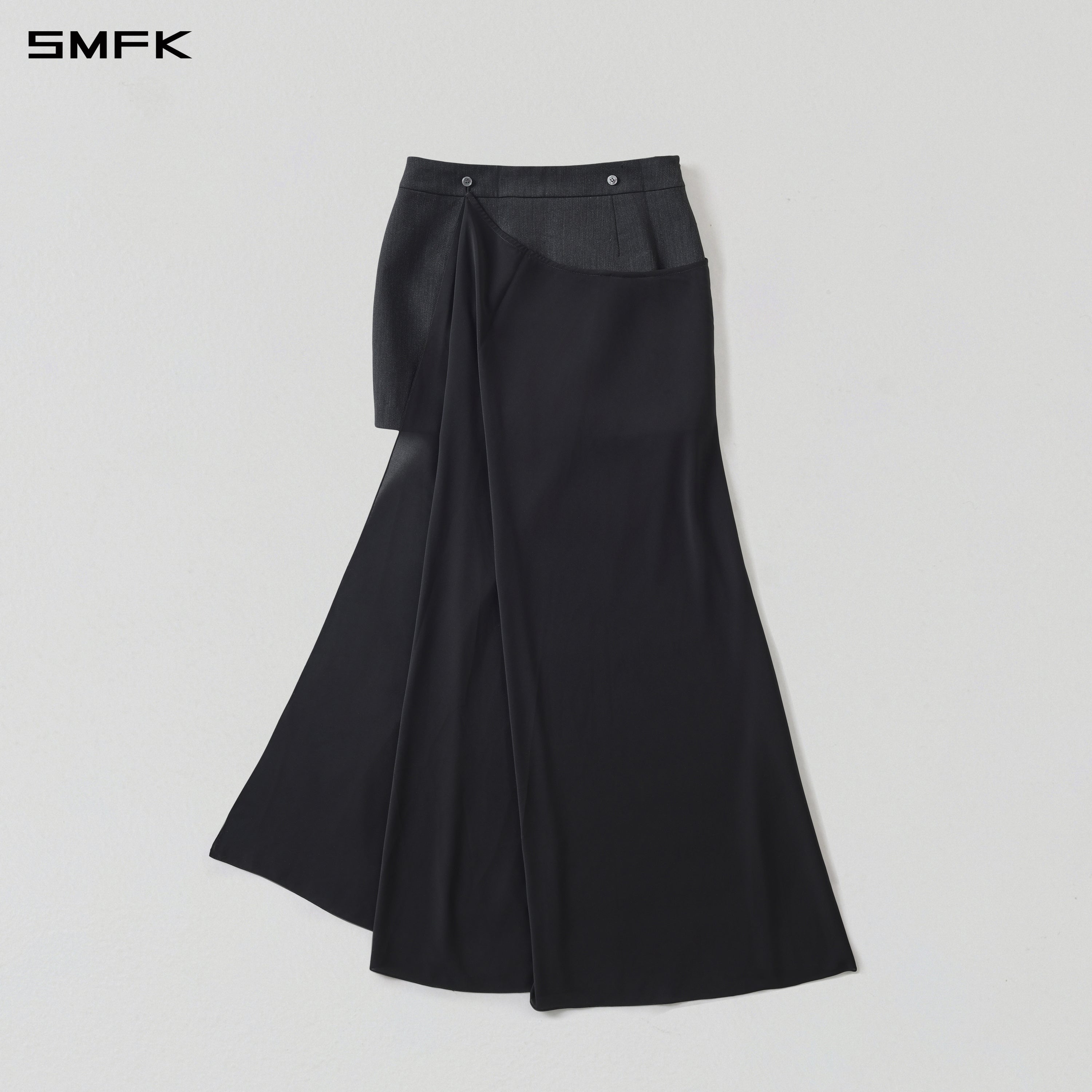 PERMANENT PRISM CAPE FORMAL SHORT SKIRT /WOOL+POLYESTER MIDNIGHT BLACK